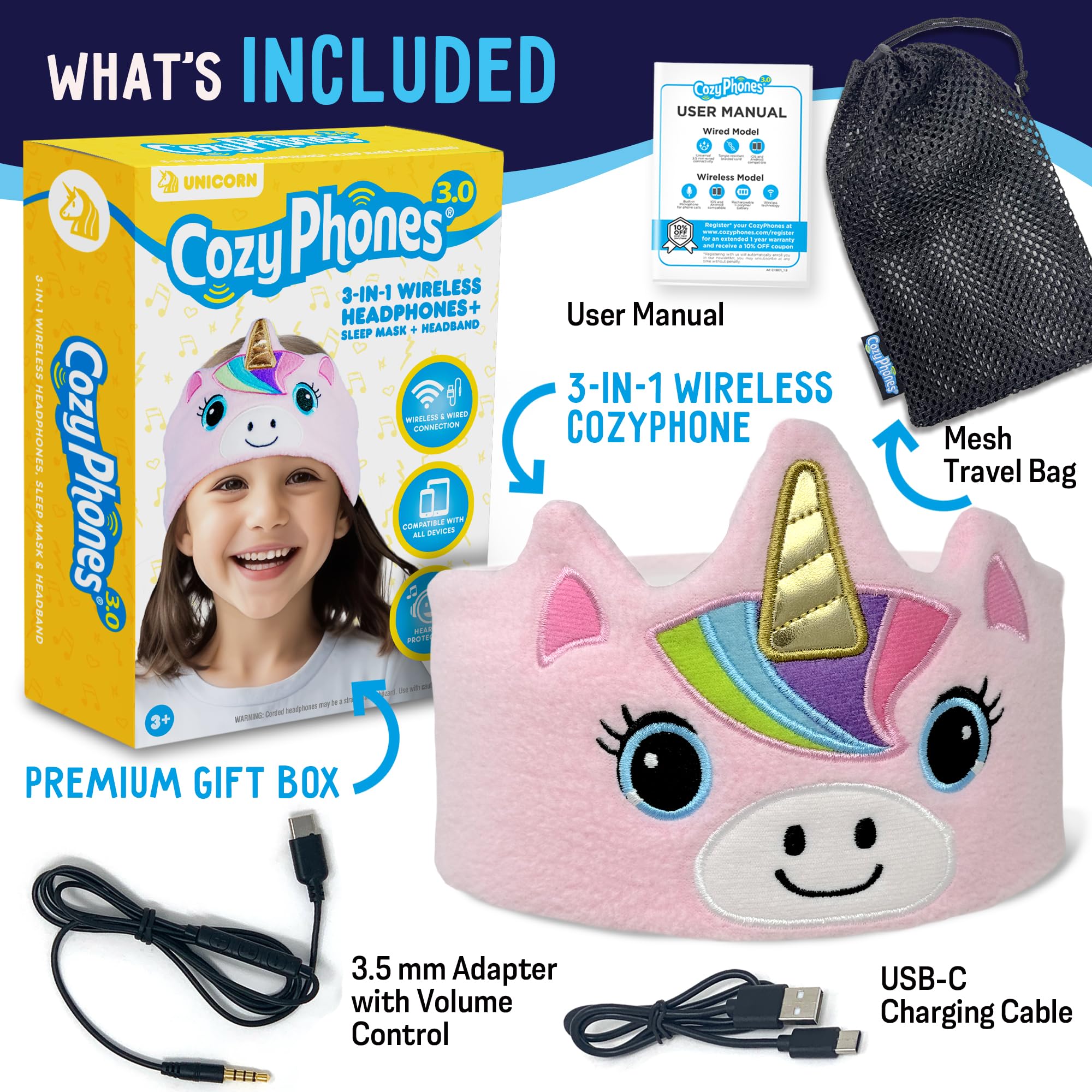 Foto 4 pulgar | Auriculares Inalámbricos Para Niños Pequeños Cozyphones 3.0 Para Niños De Más De 2 Años - Venta Internacional.