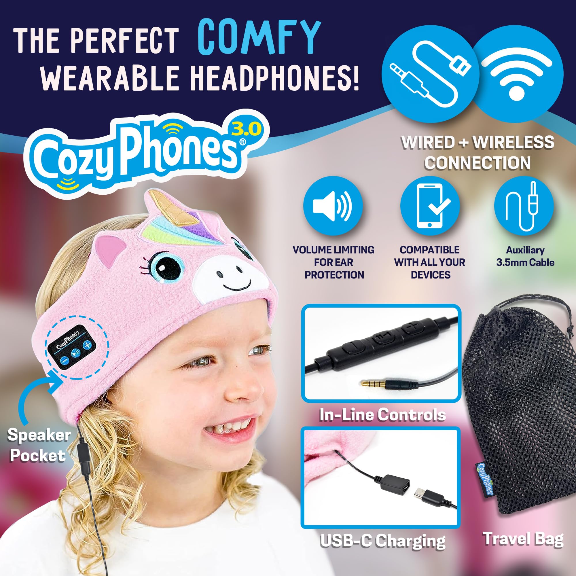 Foto 5 pulgar | Auriculares Inalámbricos Para Niños Pequeños Cozyphones 3.0 Para Niños De Más De 2 Años - Venta Internacional.