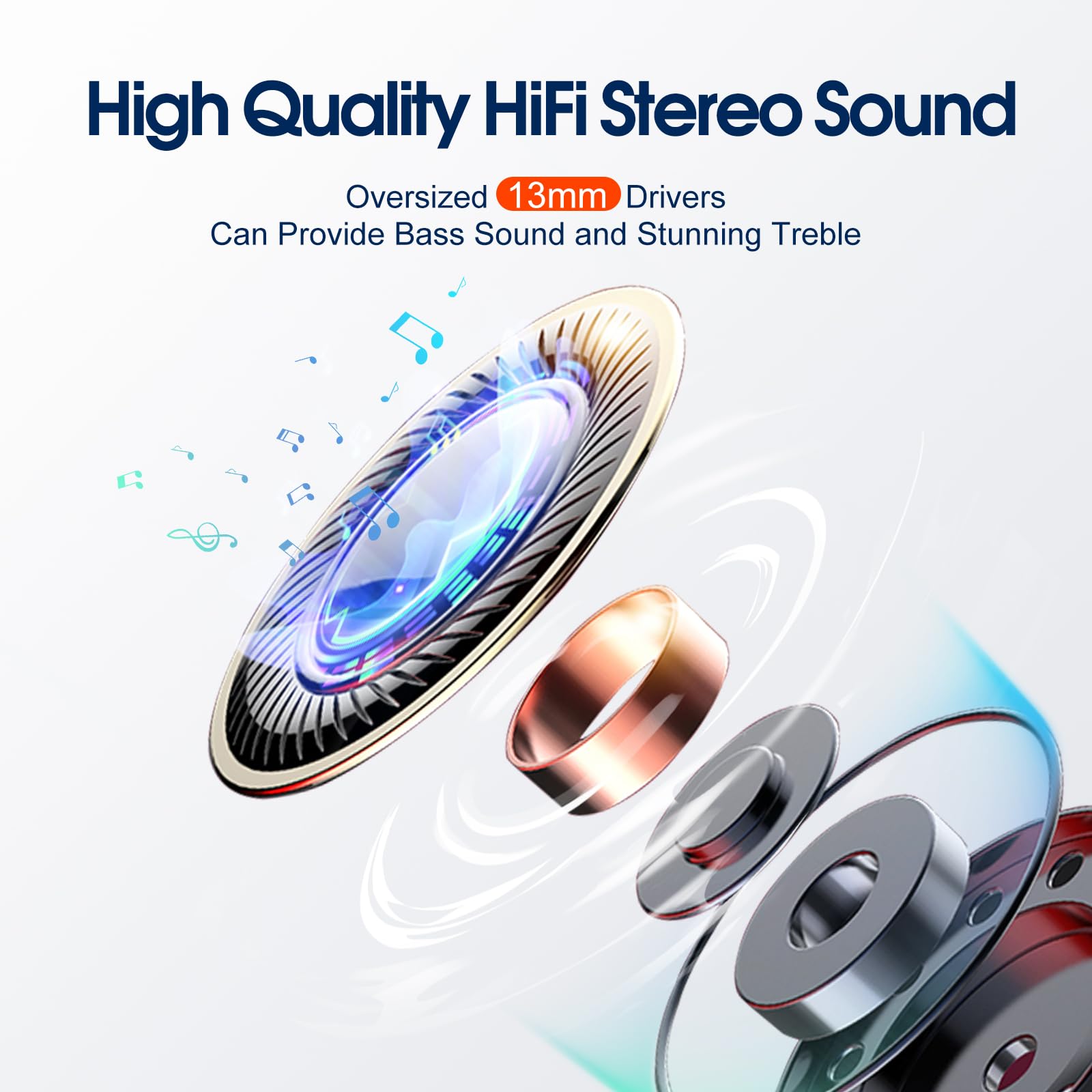 Foto 5 pulgar | Auriculares Inalámbricos Aptkdoe Bluetooth 5.3 Stereo Bass Con Micrófono Ipx7 - Venta Internacional.