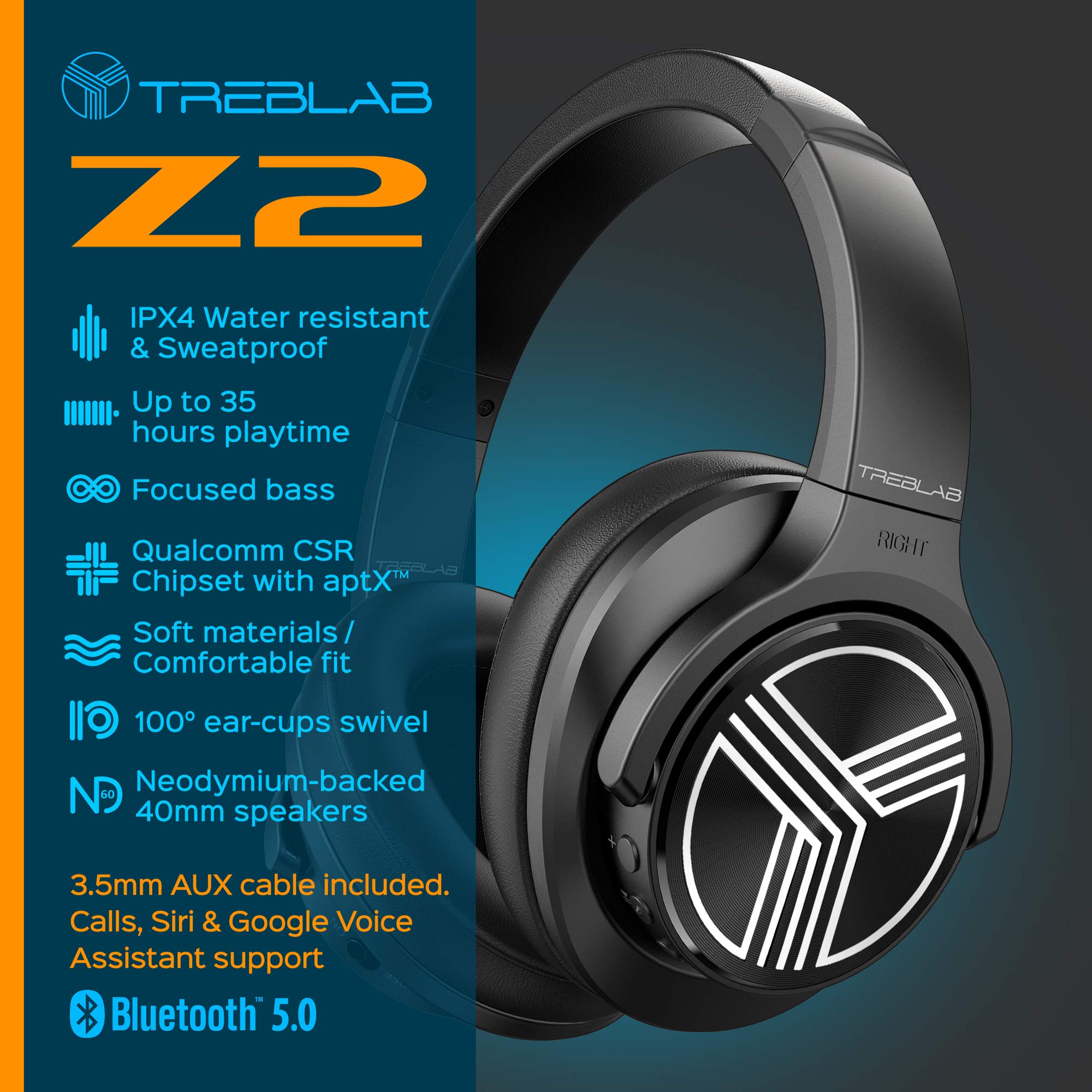 Foto 7 pulgar | Auriculares Inalámbricos Treblab Z2 Para Colocar Sobre La Oreja Con Batería Anc 35h - Venta Internacional.