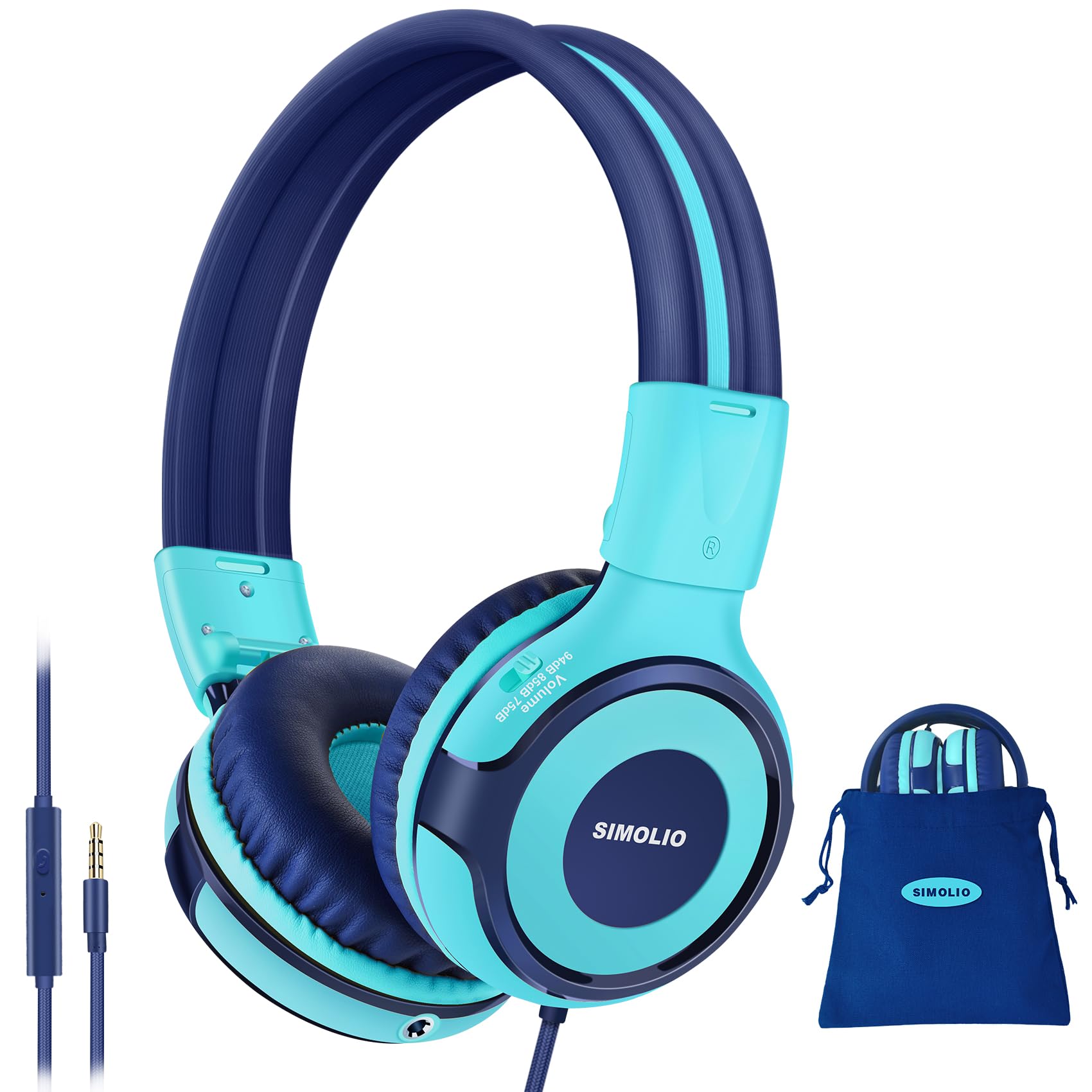 Foto 2 pulgar | Auriculares Simolio Para Niños, Volumen Limitado, Con Cable Y Micrófono - Venta Internacional.