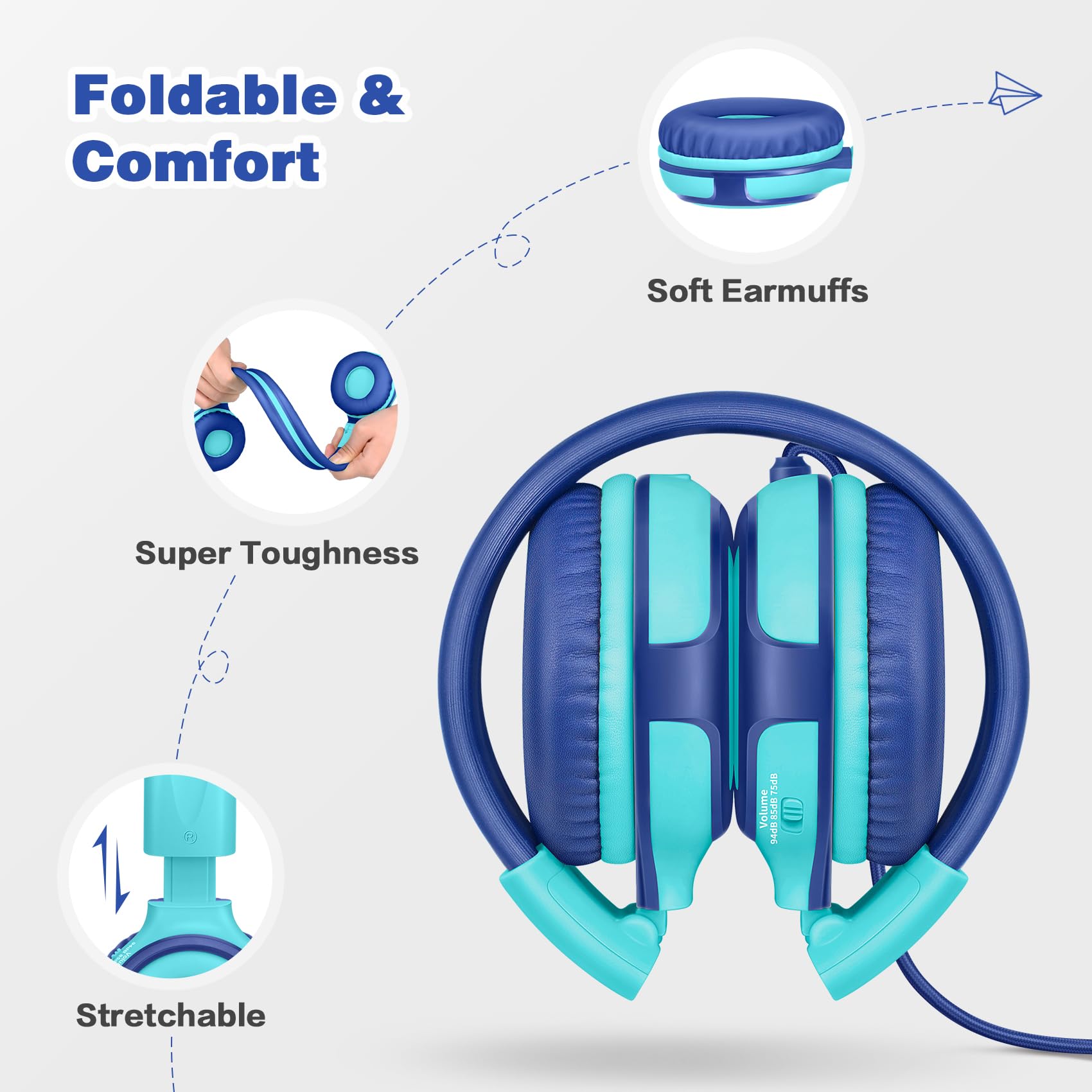 Foto 7 pulgar | Auriculares Simolio Para Niños, Volumen Limitado, Con Cable Y Micrófono - Venta Internacional.