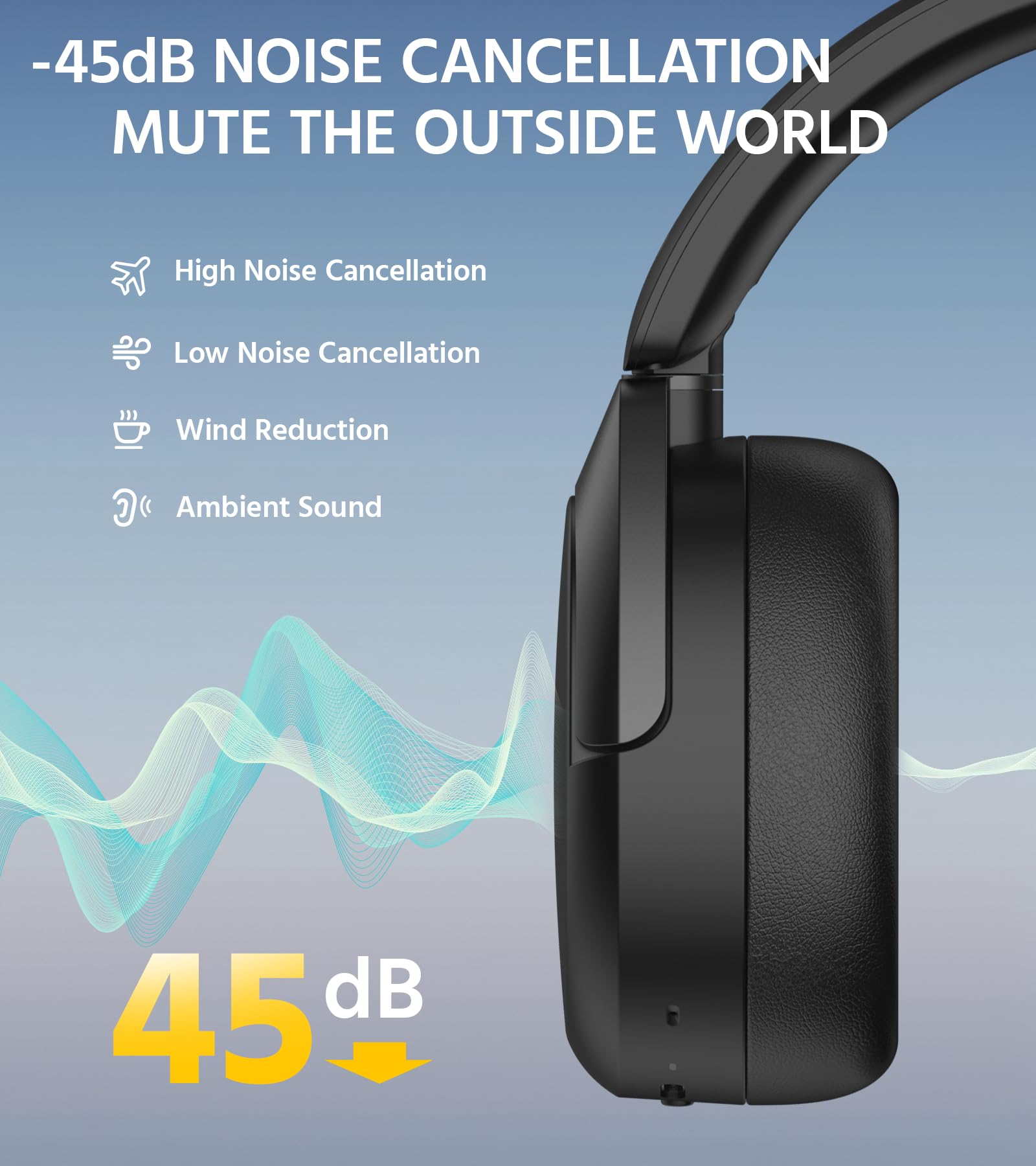 Foto 4 pulgar | Auriculares Supraaurales Inalámbricos Edifier W830nb Con Anc 94h Negros - Venta Internacional.