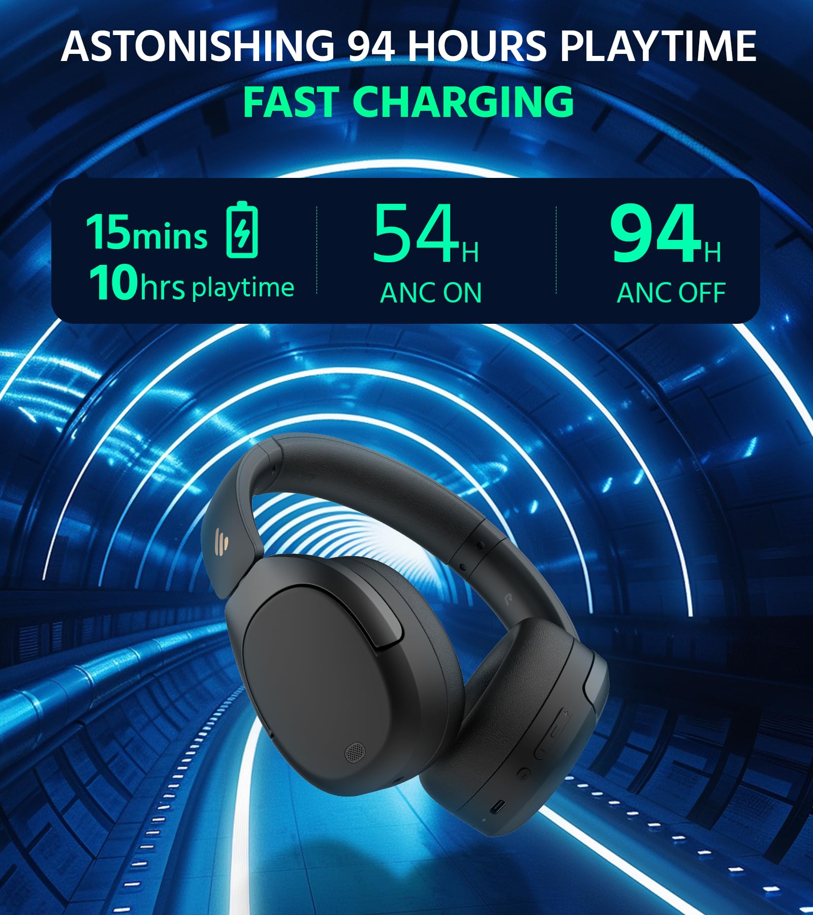 Foto 6 pulgar | Auriculares Supraaurales Inalámbricos Edifier W830nb Con Anc 94h Negros - Venta Internacional.