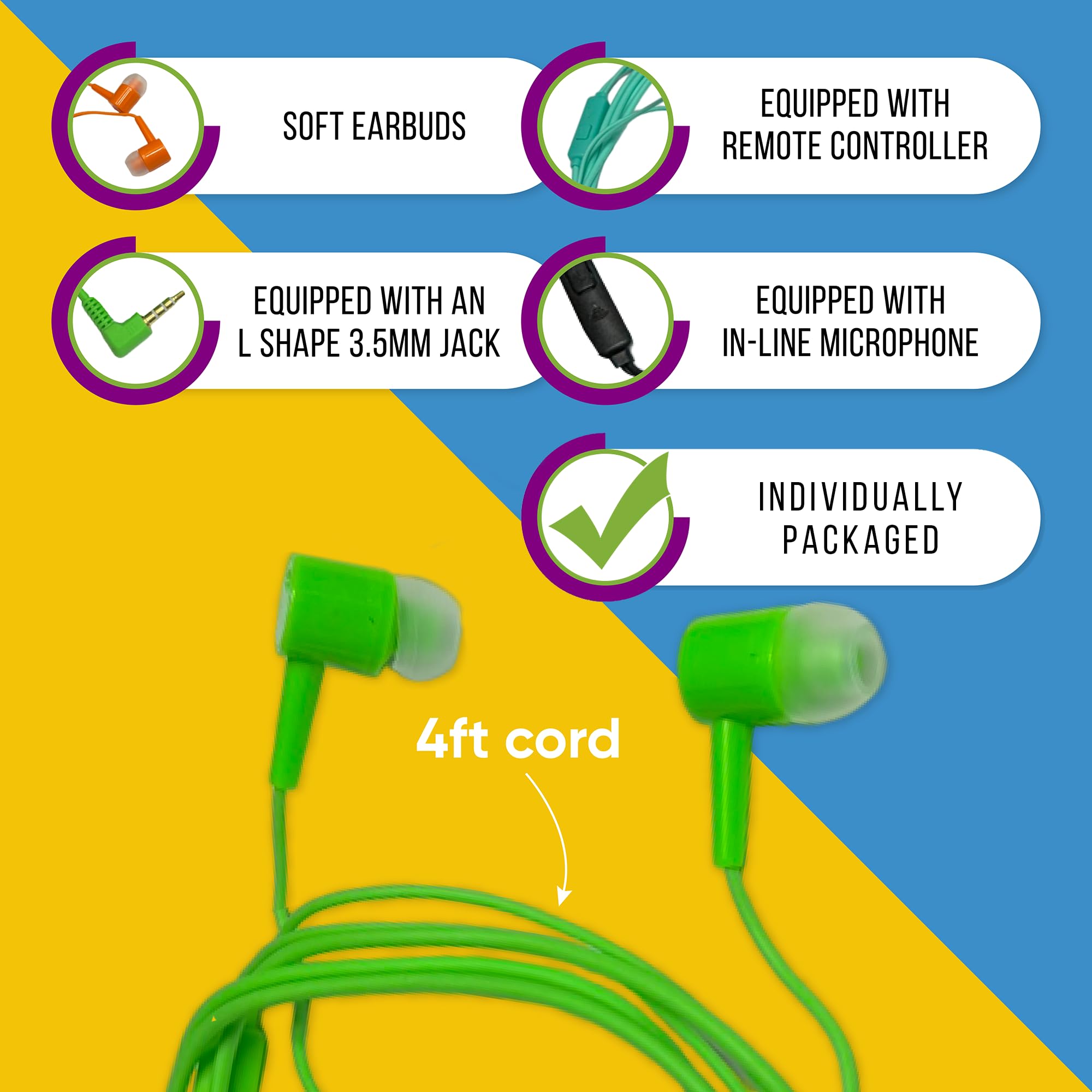 Foto 3 pulgar | Auriculares Con Micrófono Con Cable Redskypower, Paquete De 10 - Venta Internacional.
