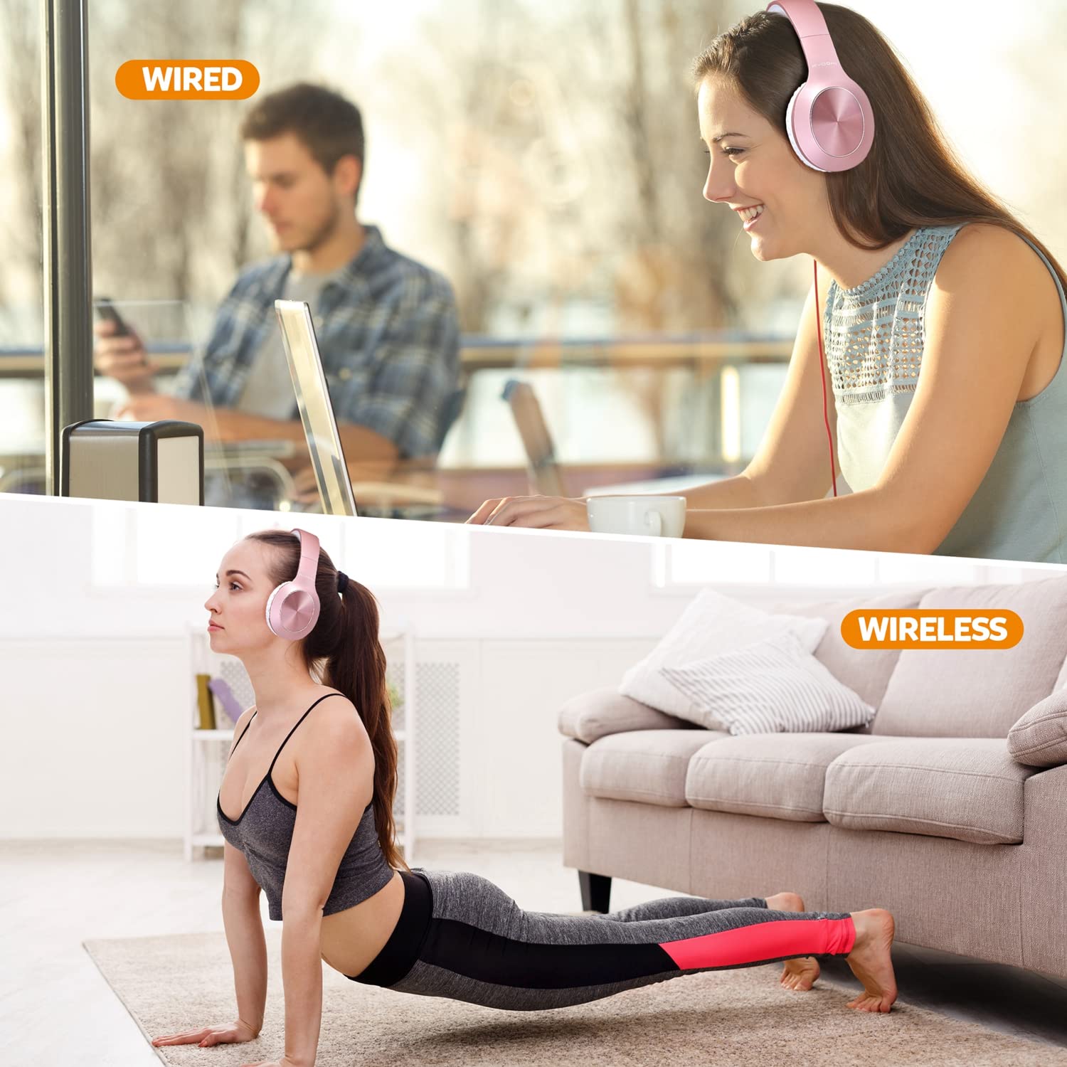Foto 8 pulgar | Auriculares Bluetooth Rydohi Over Ear 68h Playtime Rose Gold - Venta Internacional.
