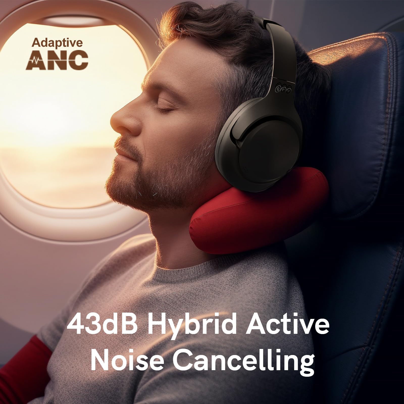 Foto 2 | Auriculares Bluetooth Qcy H3 Anc Para Colocar Sobre Las Orejas Con Micrófono 60h Negros - Venta Internacional.