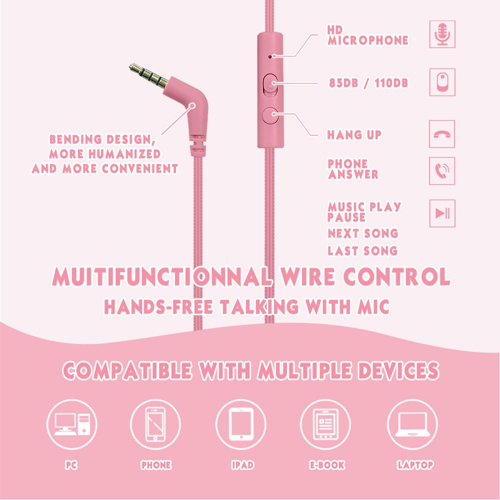 Foto 8 pulgar | Auriculares Mokata Kids Volume Limited 85/96 Db Con Cable Rosa - Venta Internacional.