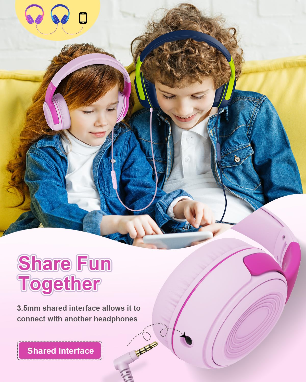 Foto 6 pulgar | Auriculares Elecder S8 Con Cable Para Niños Con Micrófono Rosa/rosa - Venta Internacional.