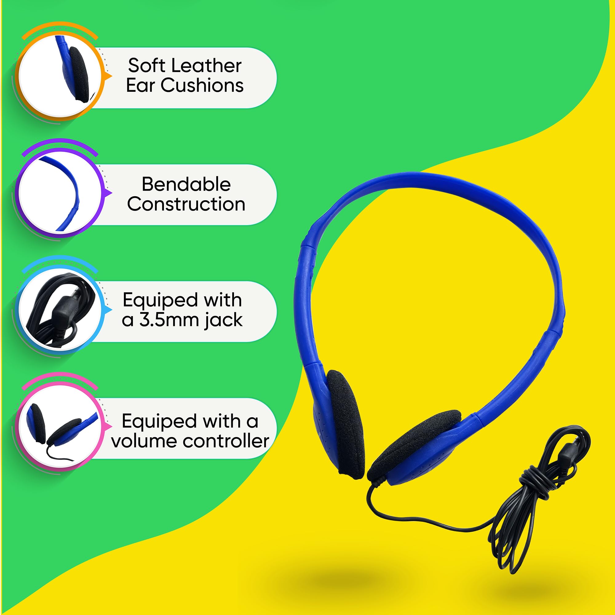 Foto 7 pulgar | Auriculares Redskypower Con Cable Para Niños, Paquete De 10, Multicolor - Venta Internacional.