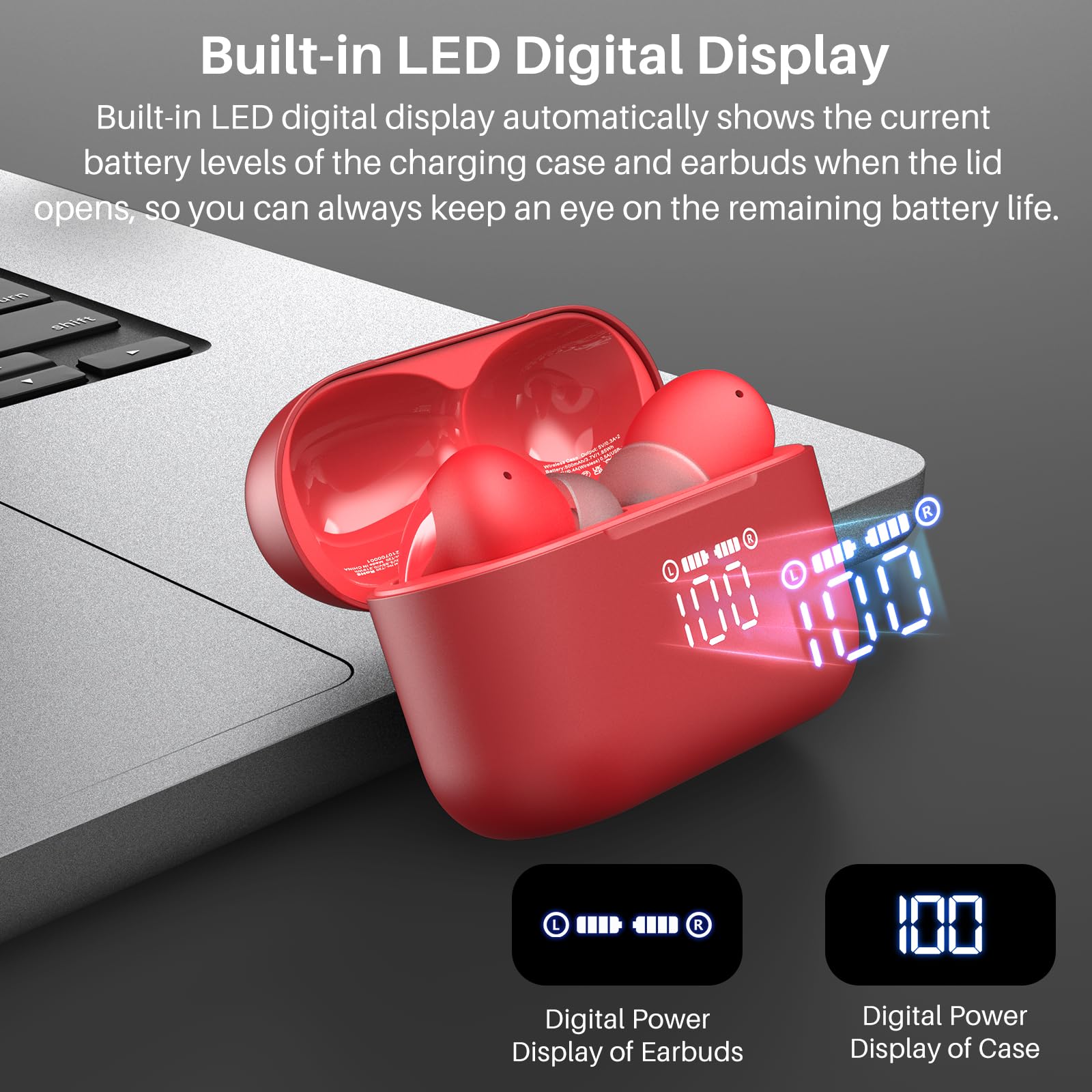 Foto 2 | Auriculares Inalámbricos Tozo T20 Bluetooth Ipx8 Rojos - Venta Internacional.
