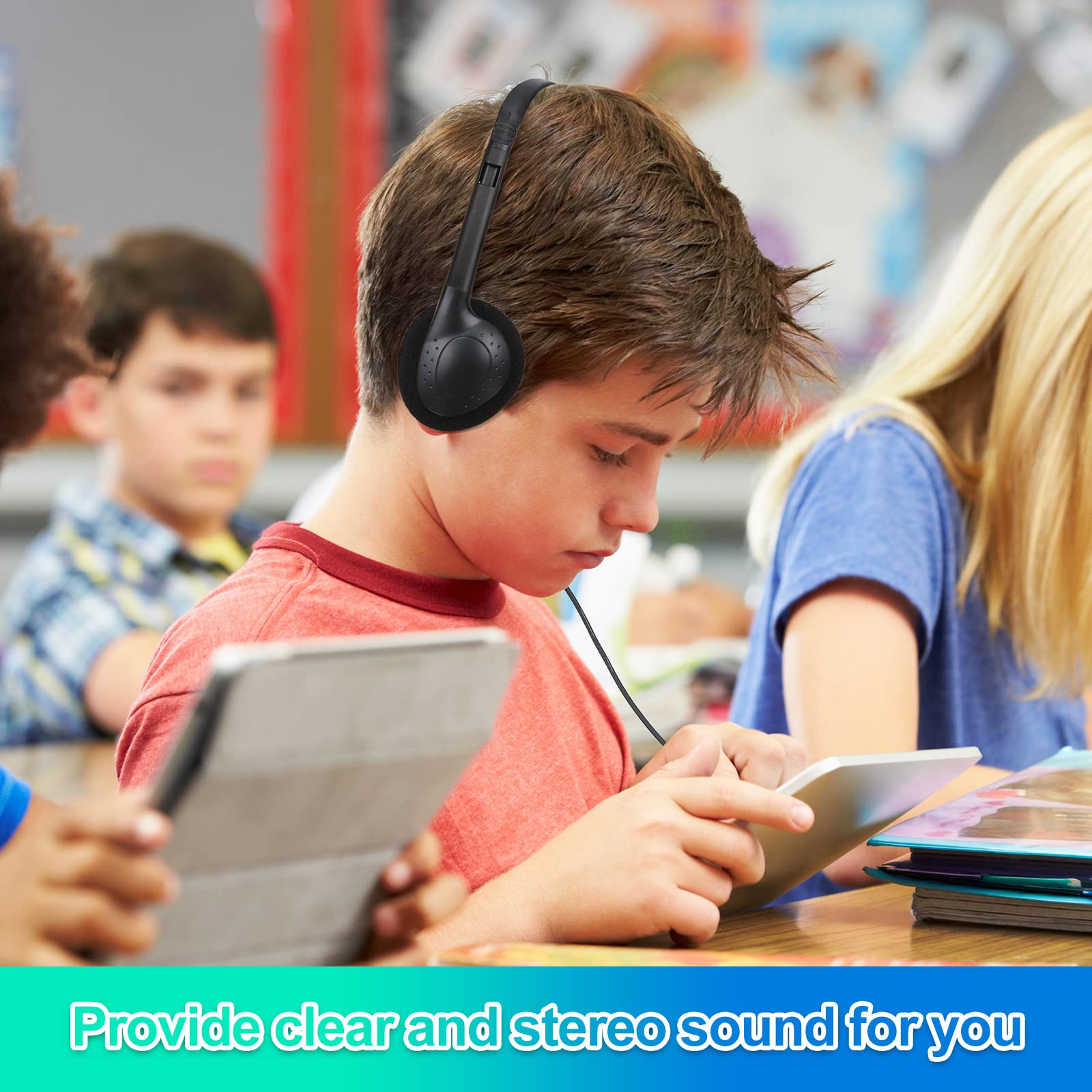 Foto 6 | Auriculares Estéreo Supraaurales Frienda Classroom Con Cable, Paquete De 48 - Venta Internacional.