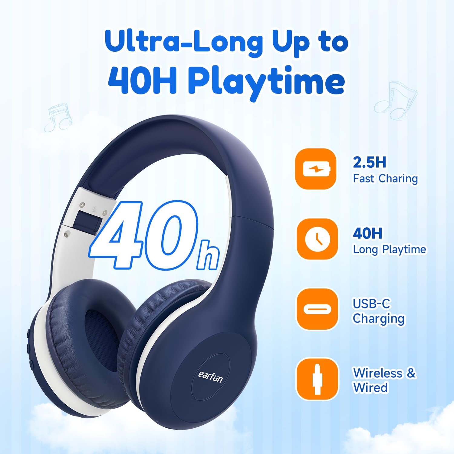 Foto 7 pulgar | Auriculares Bluetooth Earfun K2 Kids Con Límite De Volumen 40h - Venta Internacional.