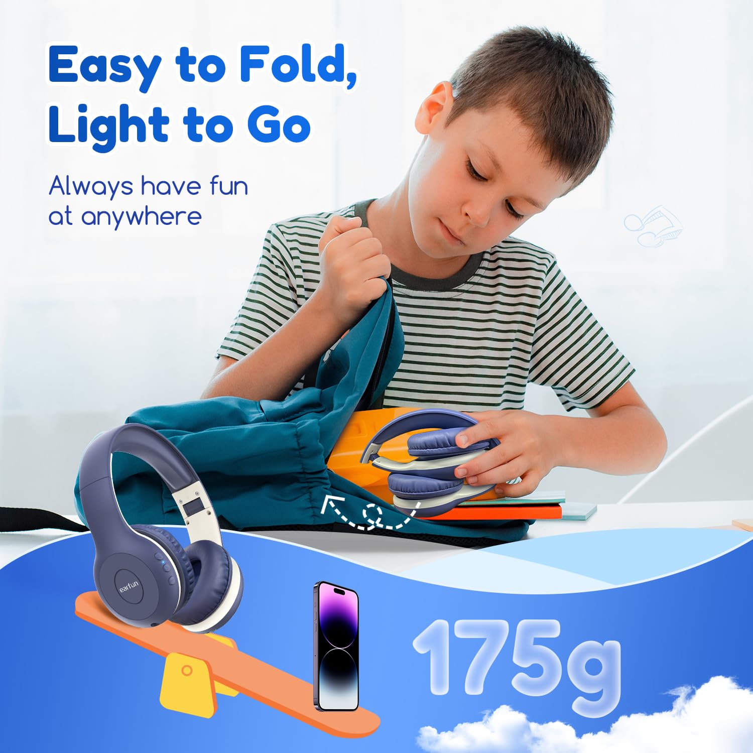Foto 8 pulgar | Auriculares Bluetooth Earfun K2 Kids Con Límite De Volumen 40h - Venta Internacional.