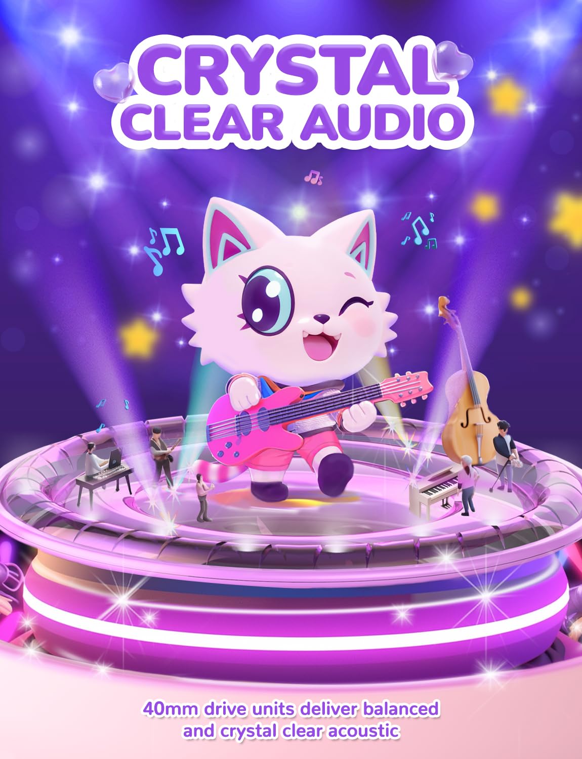 Foto 7 pulgar | Auriculares Inalámbricos Bluetooth Para Niños Iclever Light Up Cat Ear - Venta Internacional.