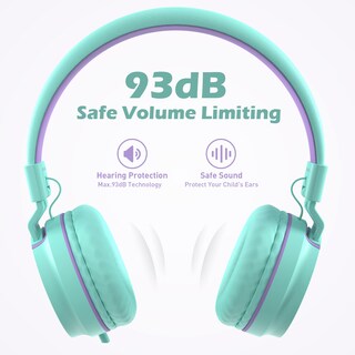 Foto 5 | Auriculares Intraurales Ailihen I35 De 93 Db, Volumen Limitado Para Niños, Color Verde Y Morado - Venta Internacional.