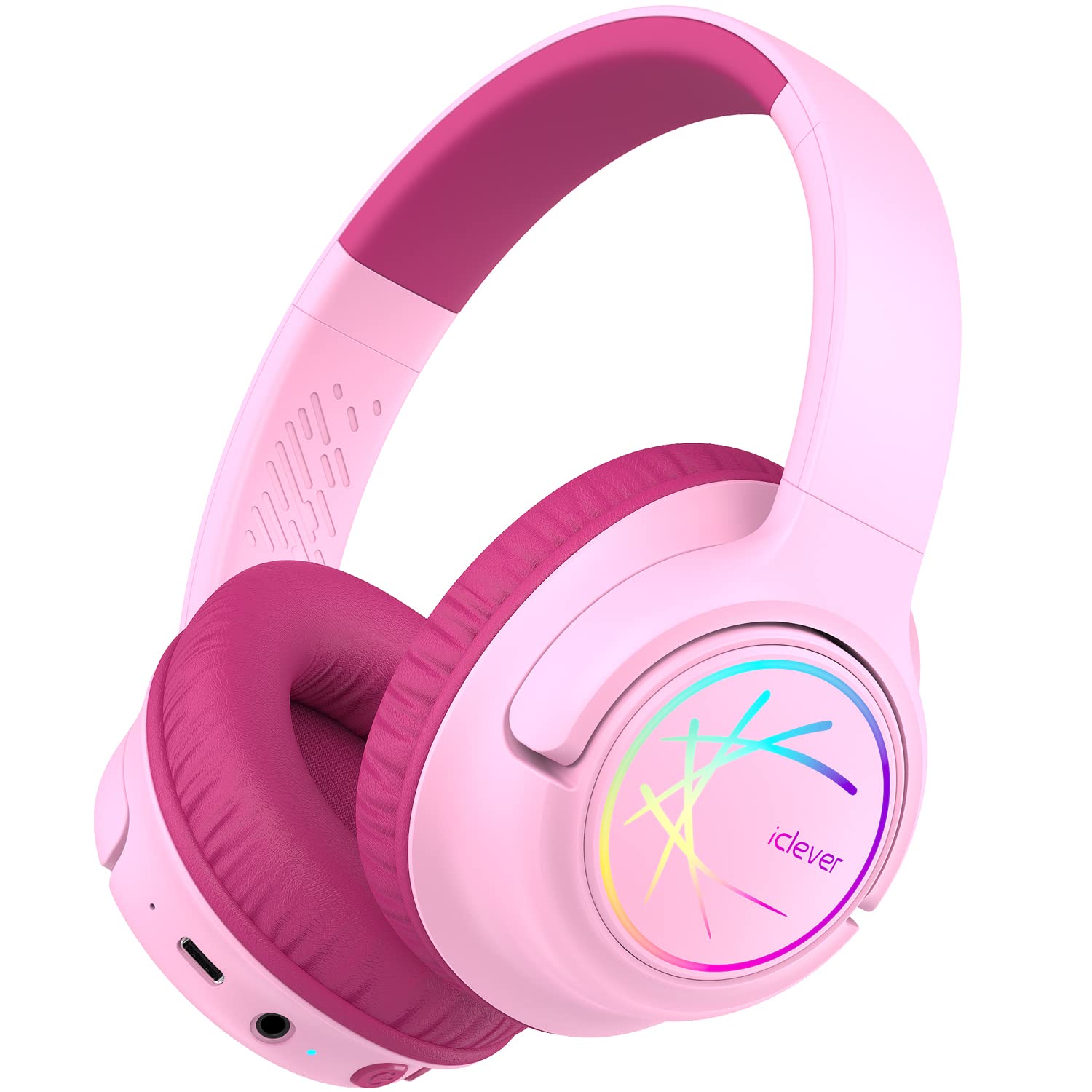 Foto 2 pulgar | Auriculares Bluetooth Iclever Bth18 Para Niños Con Luces Led Rosas - Venta Internacional.