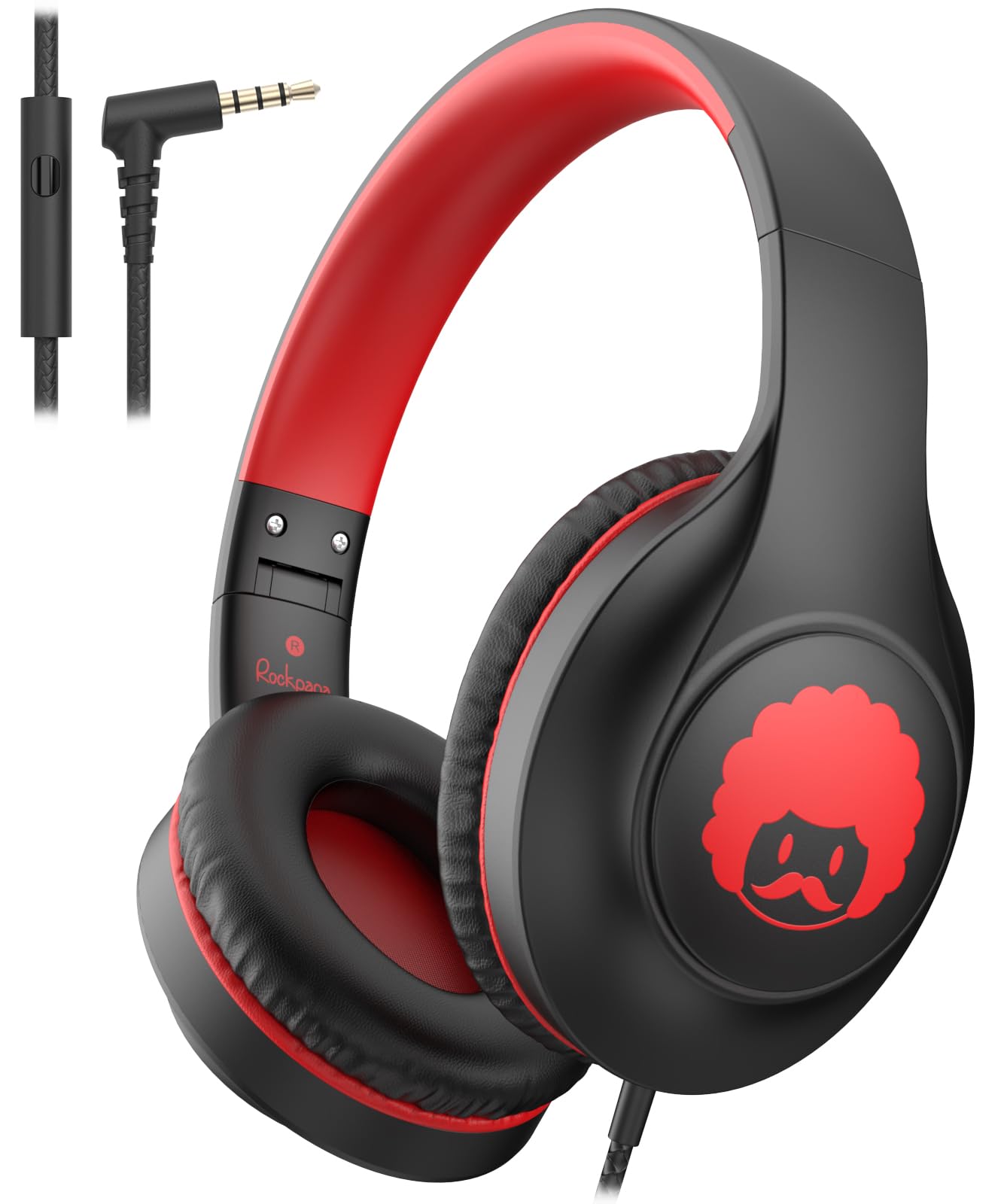 Auriculares Intraurales Rockpapa C24 Con Cable Y Micrófono Negro Y Rojo - Venta Internacional.