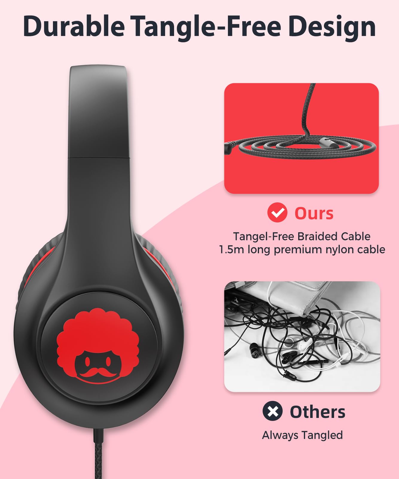 Foto 4 pulgar | Auriculares Intraurales Rockpapa C24 Con Cable Y Micrófono Negro Y Rojo - Venta Internacional.