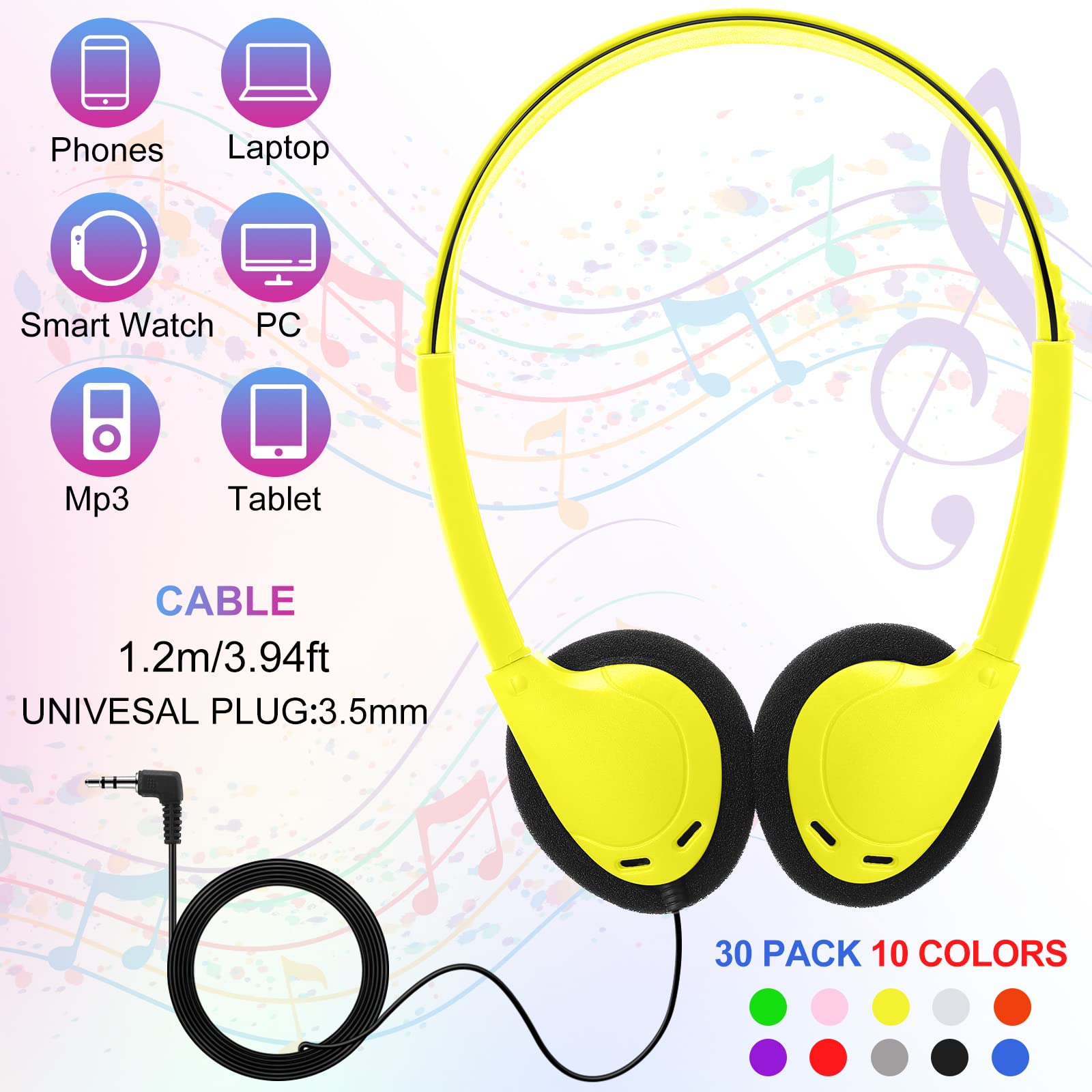 Foto 3 pulgar | Auriculares Kingdder Bulk Multicolor Para Colocar Sobre Las Orejas Con Conector De 3,5 Mm - Venta Internacional.