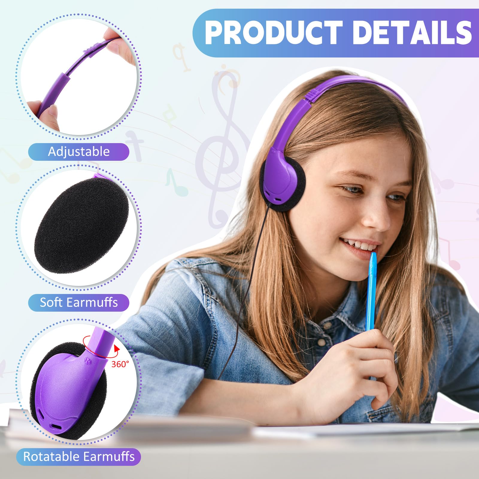 Foto 4 pulgar | Auriculares Kingdder Bulk Multicolor Para Colocar Sobre Las Orejas Con Conector De 3,5 Mm - Venta Internacional.