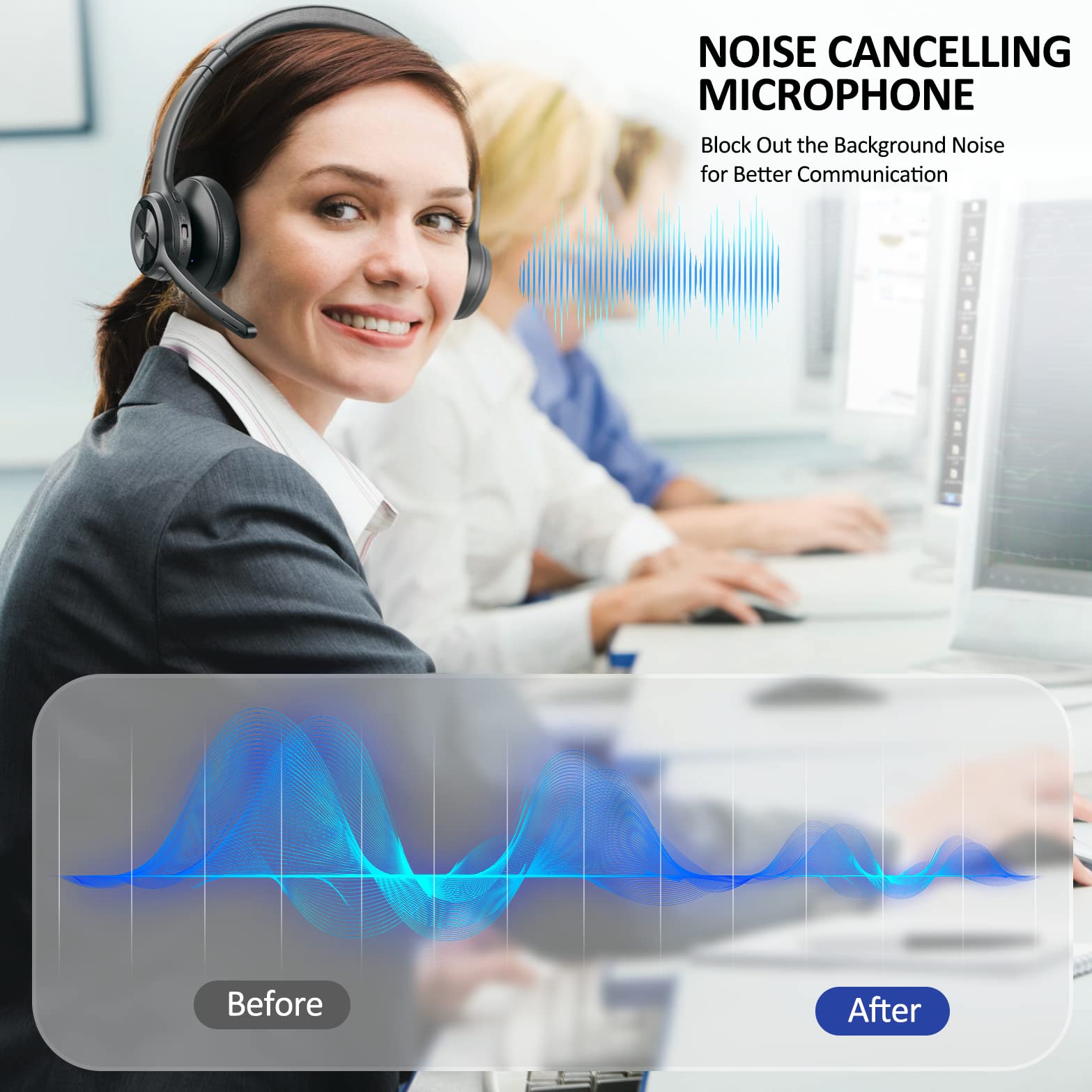 Foto 6 pulgar | Auriculares Bluetooth Ekvanbel V5.2 Inalámbricos Con Cancelación De Ruido - Venta Internacional.