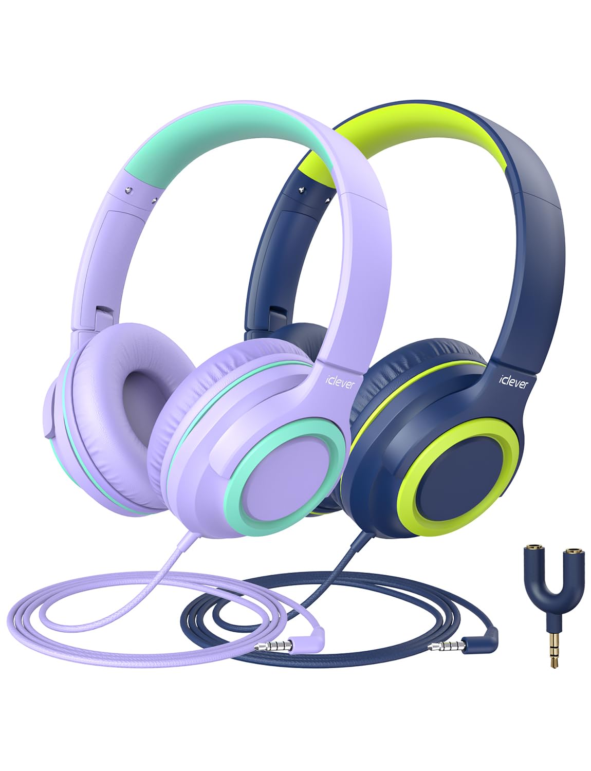 Foto 2 pulgar | Auriculares Iclever Hs22 Para Niños Con Divisor Para Compartir, Volumen De 94 Db - Venta Internacional.