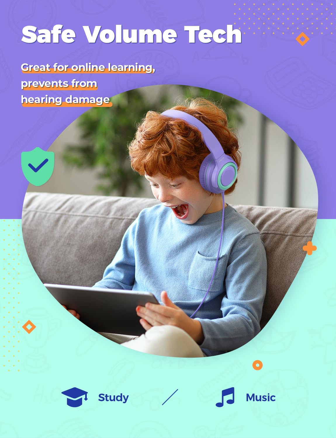 Foto 4 pulgar | Auriculares Iclever Hs22 Para Niños Con Divisor Para Compartir, Volumen De 94 Db - Venta Internacional.