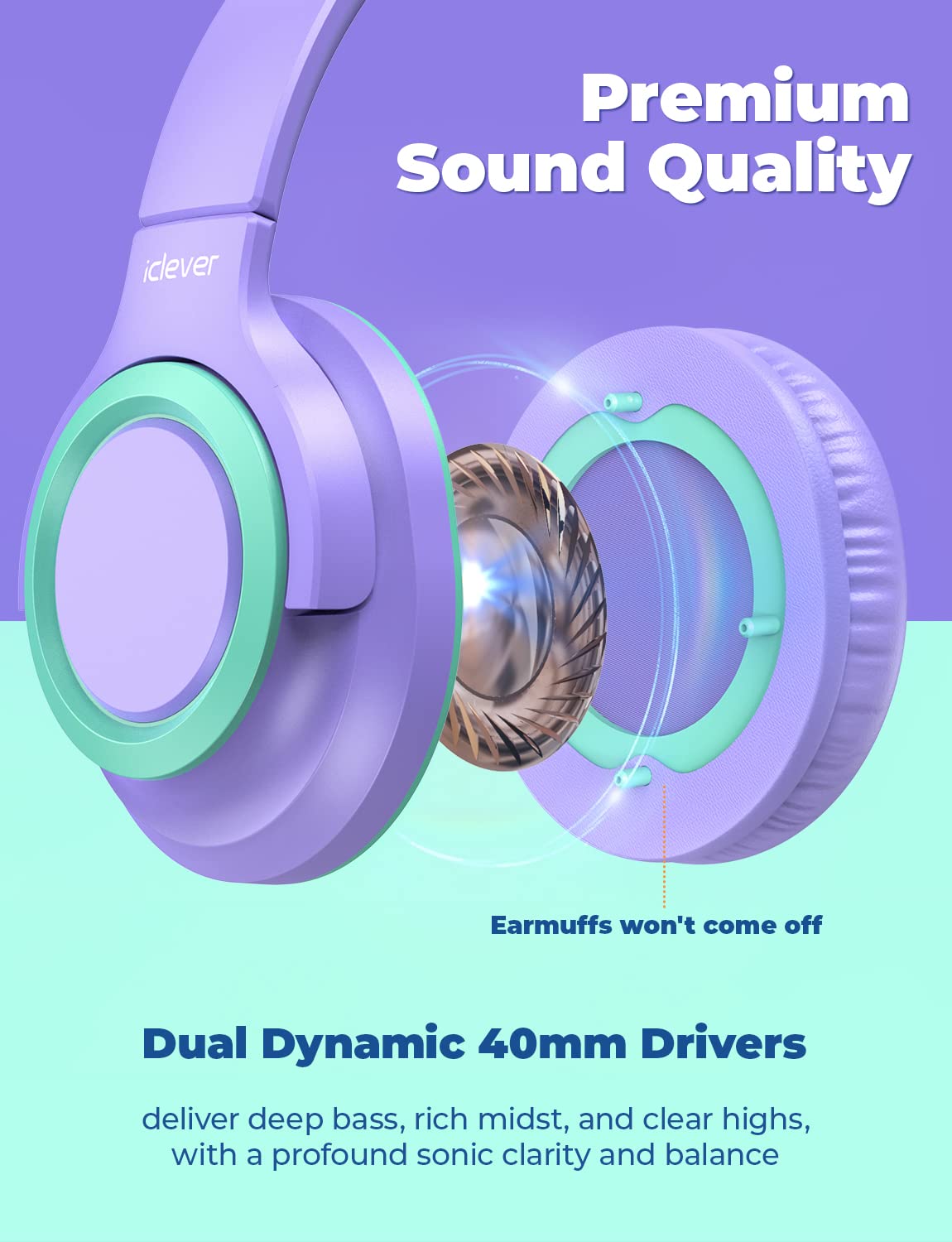 Foto 5 pulgar | Auriculares Iclever Hs22 Para Niños Con Divisor Para Compartir, Volumen De 94 Db - Venta Internacional.