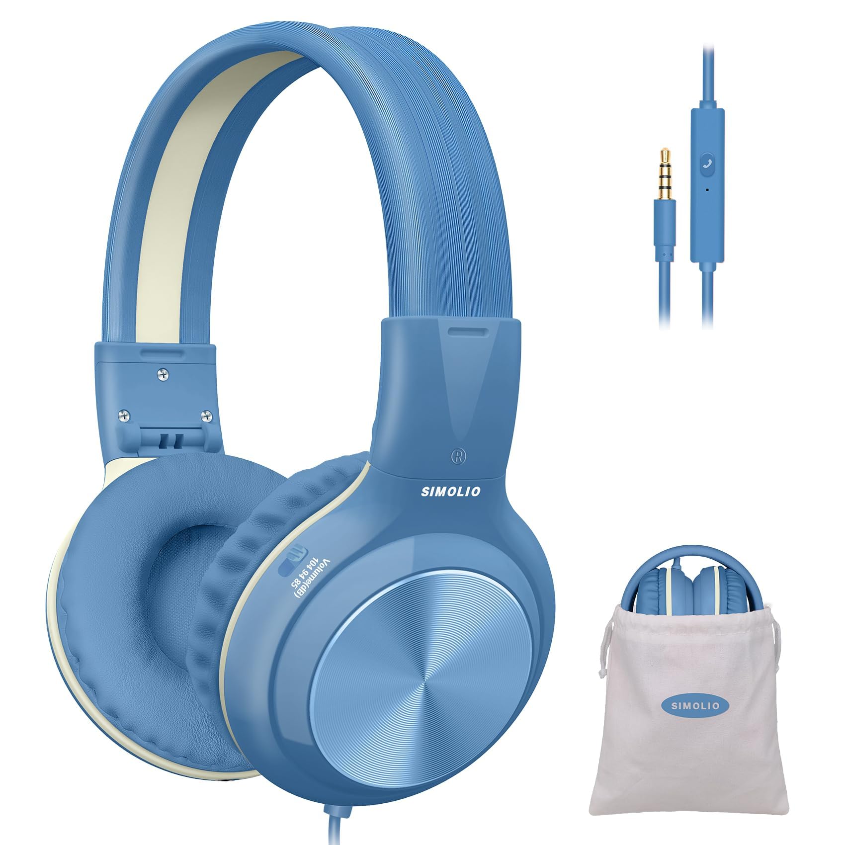 Foto 2 pulgar | Auriculares Simolio Kids Con Cable Y Micrófono, Volumen Limitado De 85 A 104 Db - Venta Internacional.