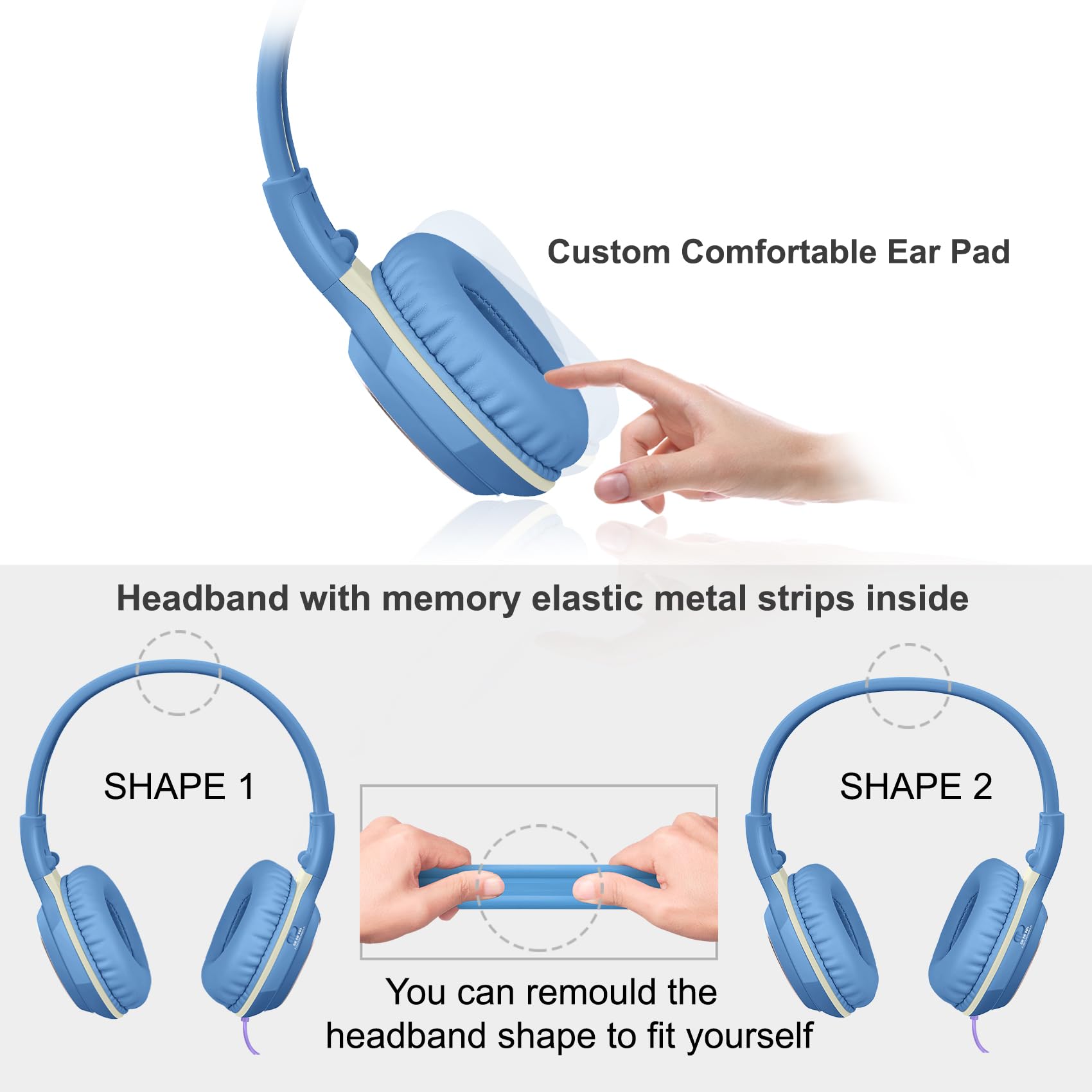 Foto 4 pulgar | Auriculares Simolio Kids Con Cable Y Micrófono, Volumen Limitado De 85 A 104 Db - Venta Internacional.