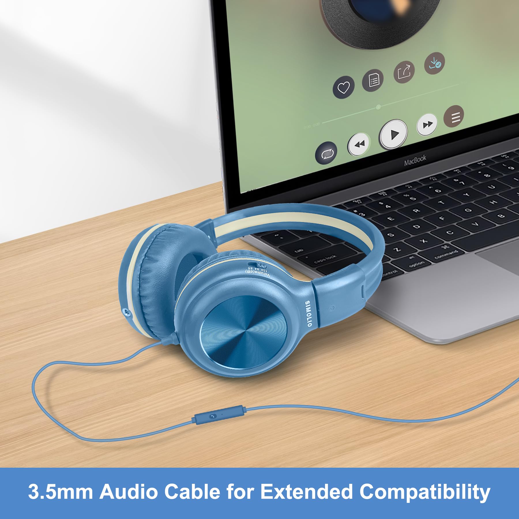 Foto 6 | Auriculares Simolio Kids Con Cable Y Micrófono, Volumen Limitado De 85 A 104 Db - Venta Internacional.