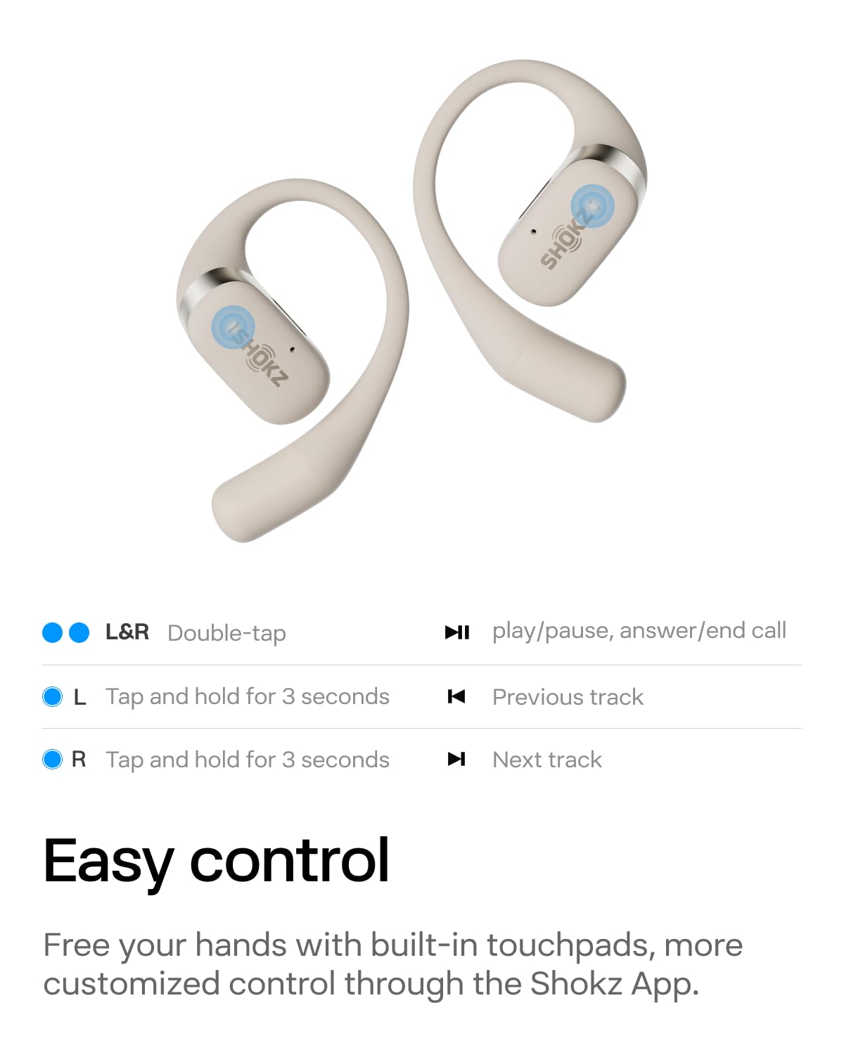 Foto 8 pulgar | Auriculares Bluetooth Shokz Openfit Openear Beige Con Micrófono - Venta Internacional.