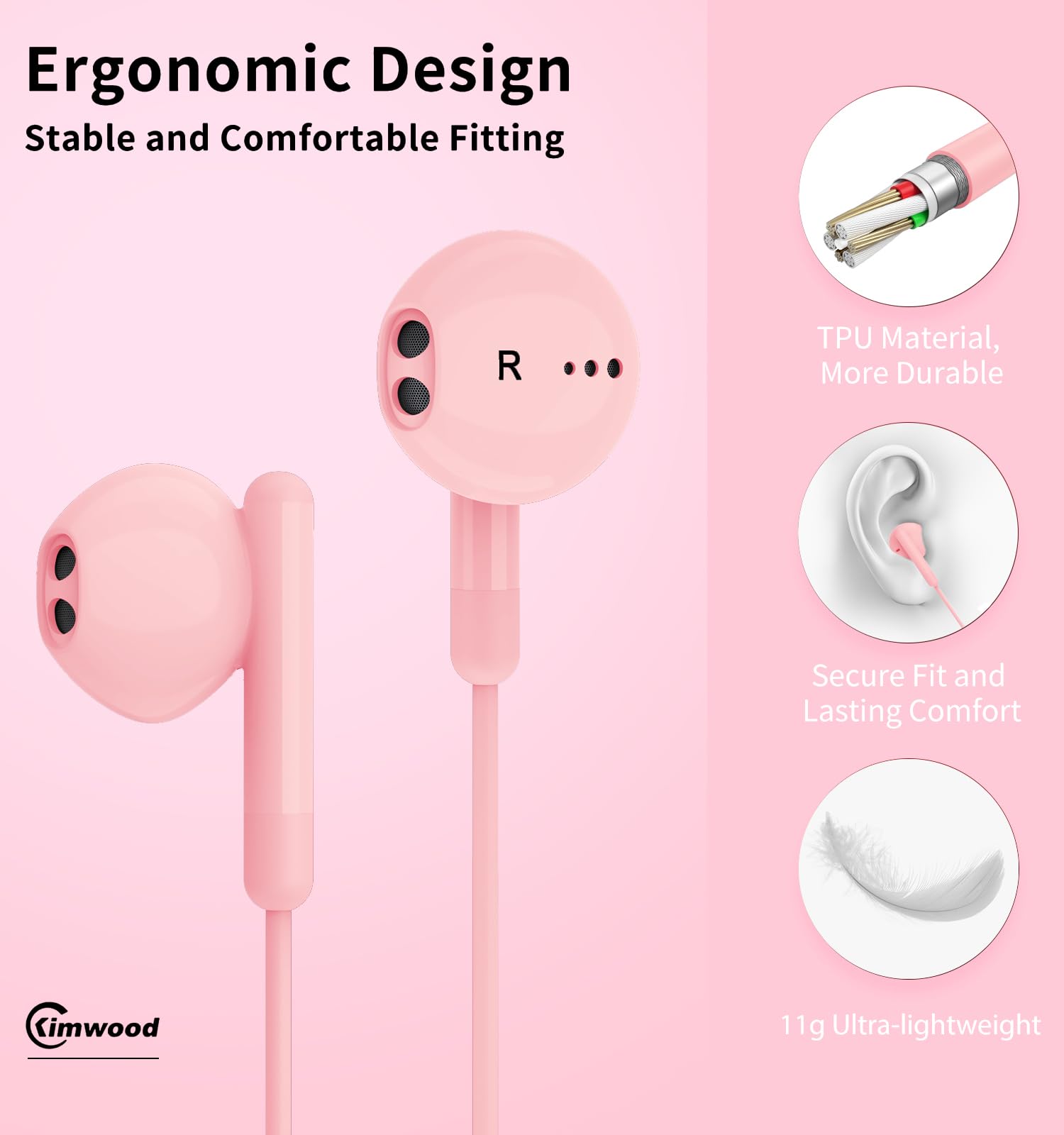 Foto 3 pulgar | Auriculares Con Cable Kimwood Con Micrófono Hifi Stereo - Venta Internacional.