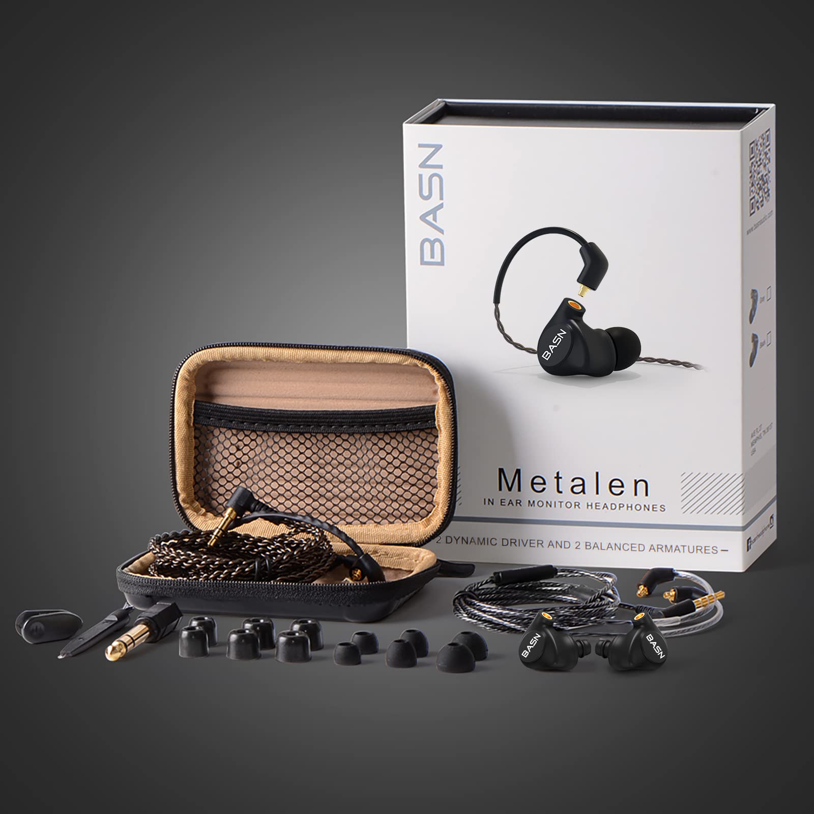 Foto 7 pulgar | Monitores Intraurales Y Auriculares Basn Metalen, 4 Controladores, Negro Mate - Venta Internacional.