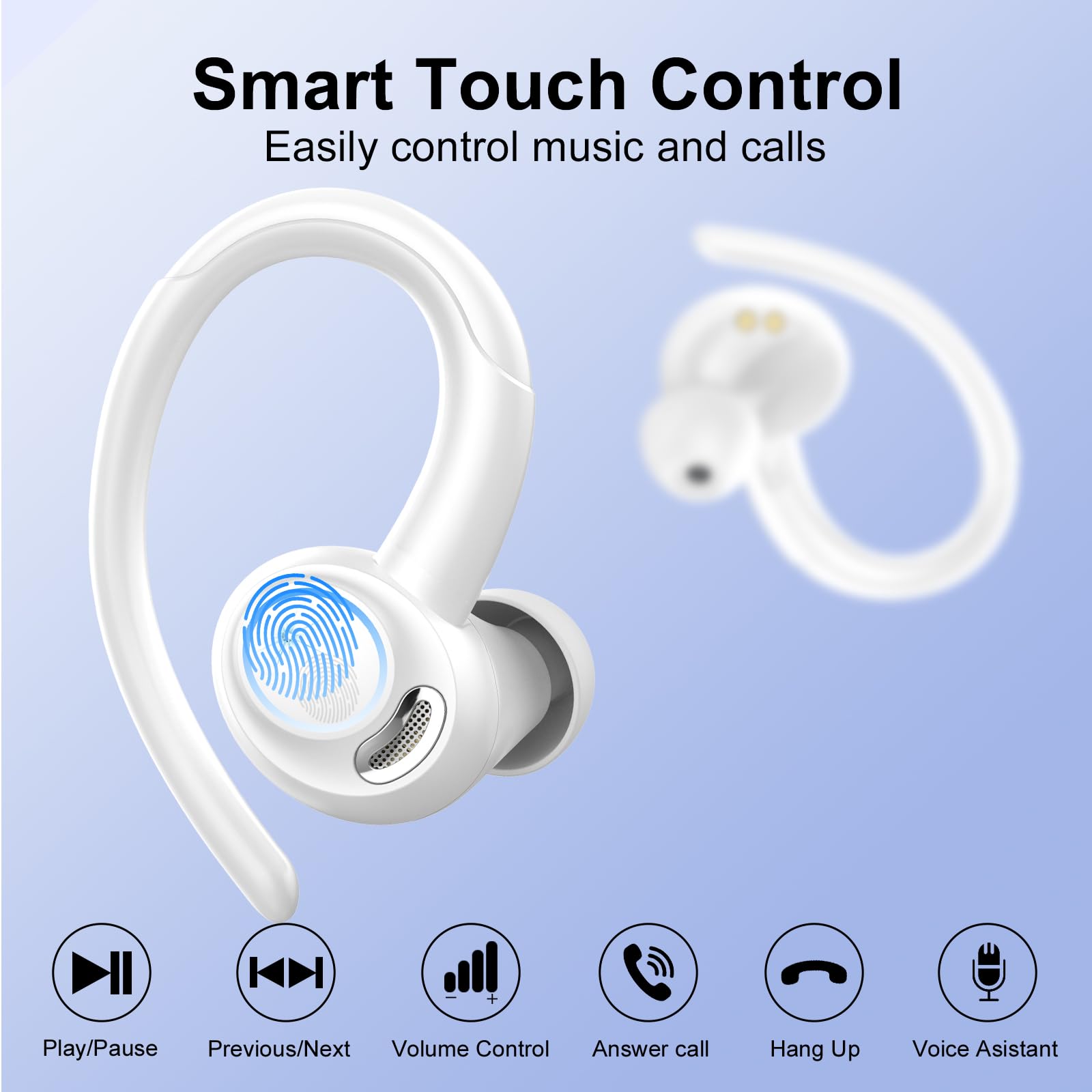 Foto 8 pulgar | Auriculares Inalámbricos Casan Sport Bluetooth 5.3 Para Colocar Sobre La Oreja, Blancos - Venta Internacional.