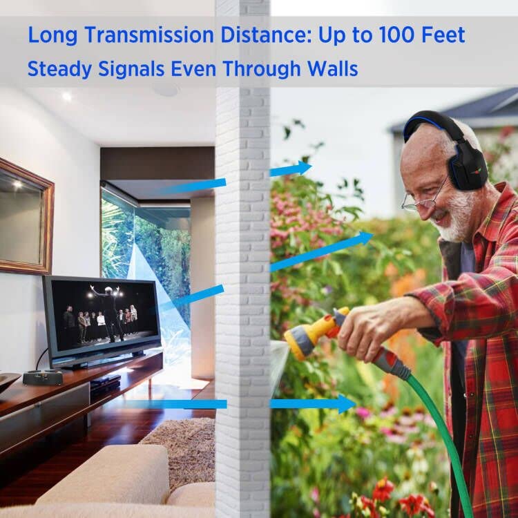 Foto 5 pulgar | Auriculares Inalámbricos Wallarge Para Tv Con Transmisor Rf De 5.8 Ghz - Venta Internacional.