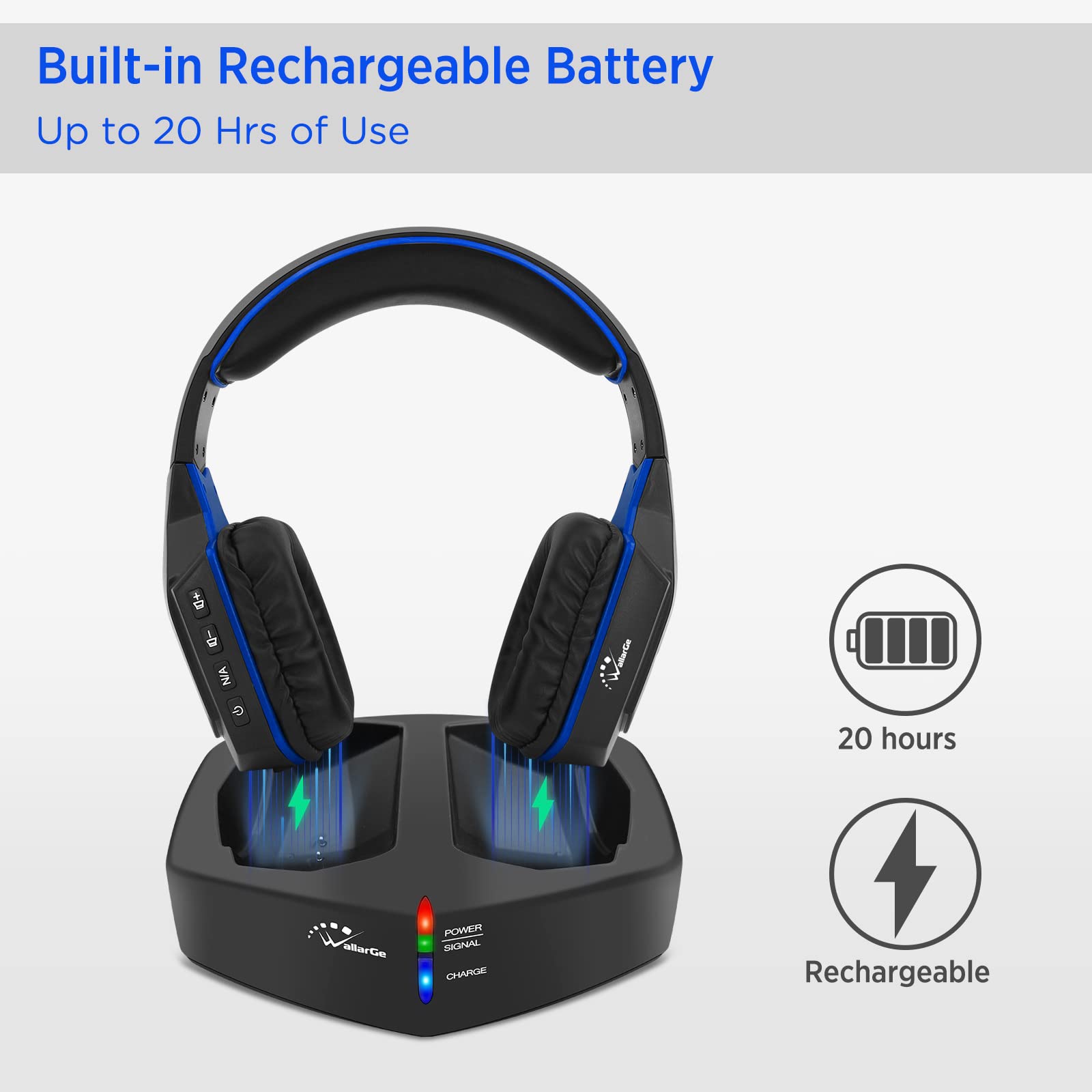 Foto 8 pulgar | Auriculares Inalámbricos Wallarge Para Tv Con Transmisor Rf De 5.8 Ghz - Venta Internacional.