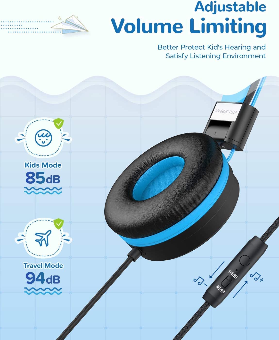Foto 4 pulgar | Auriculares Iclever Kids Con Micrófono Con Volumen Limitado De 85 Db/94 Db - Venta Internacional.