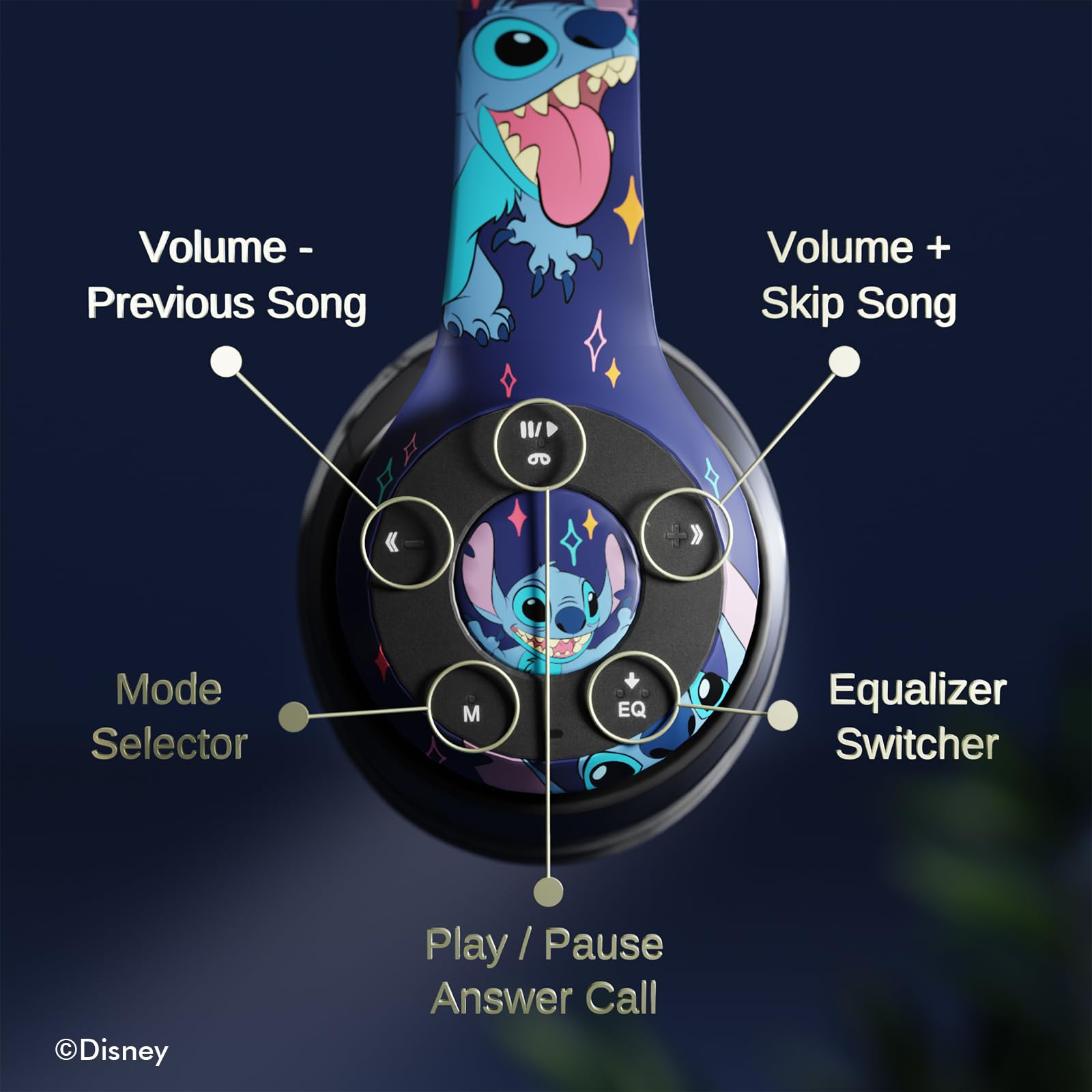 Foto 6 pulgar | Auriculares Supraaurales Bluetooth Ijoy Disney Lilo & Stitch - Venta Internacional