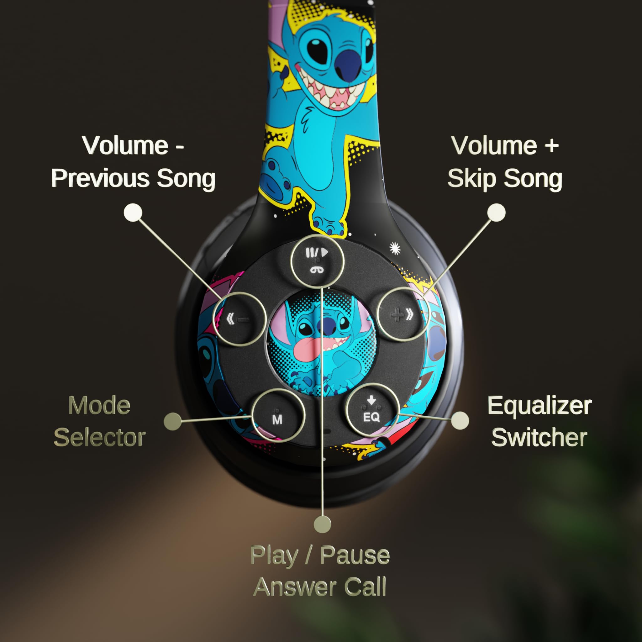 Foto 3 pulgar | Auriculares Supraaurales Bluetooth Ijoy Disney Lilo & Stitch - Venta Internacional