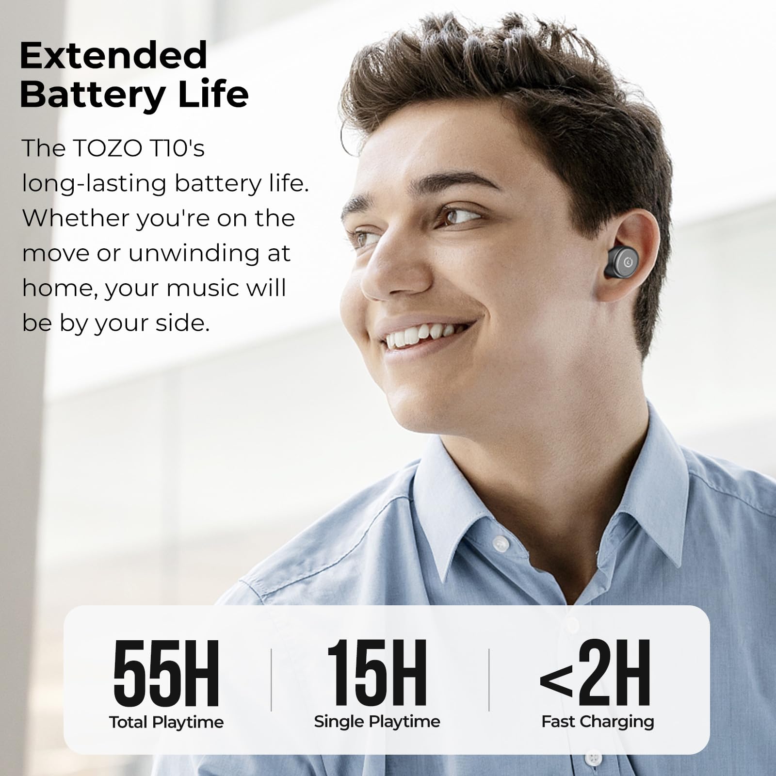 Foto 4 pulgar | Auriculares Inalámbricos Tozo T10 Bluetooth 5.3 55h Playtime Blue - Venta Internacional