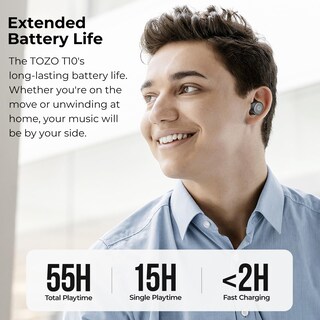 Foto 3 | Auriculares Inalámbricos Tozo T10 Bluetooth 5.3 55h Playtime Blue - Venta Internacional