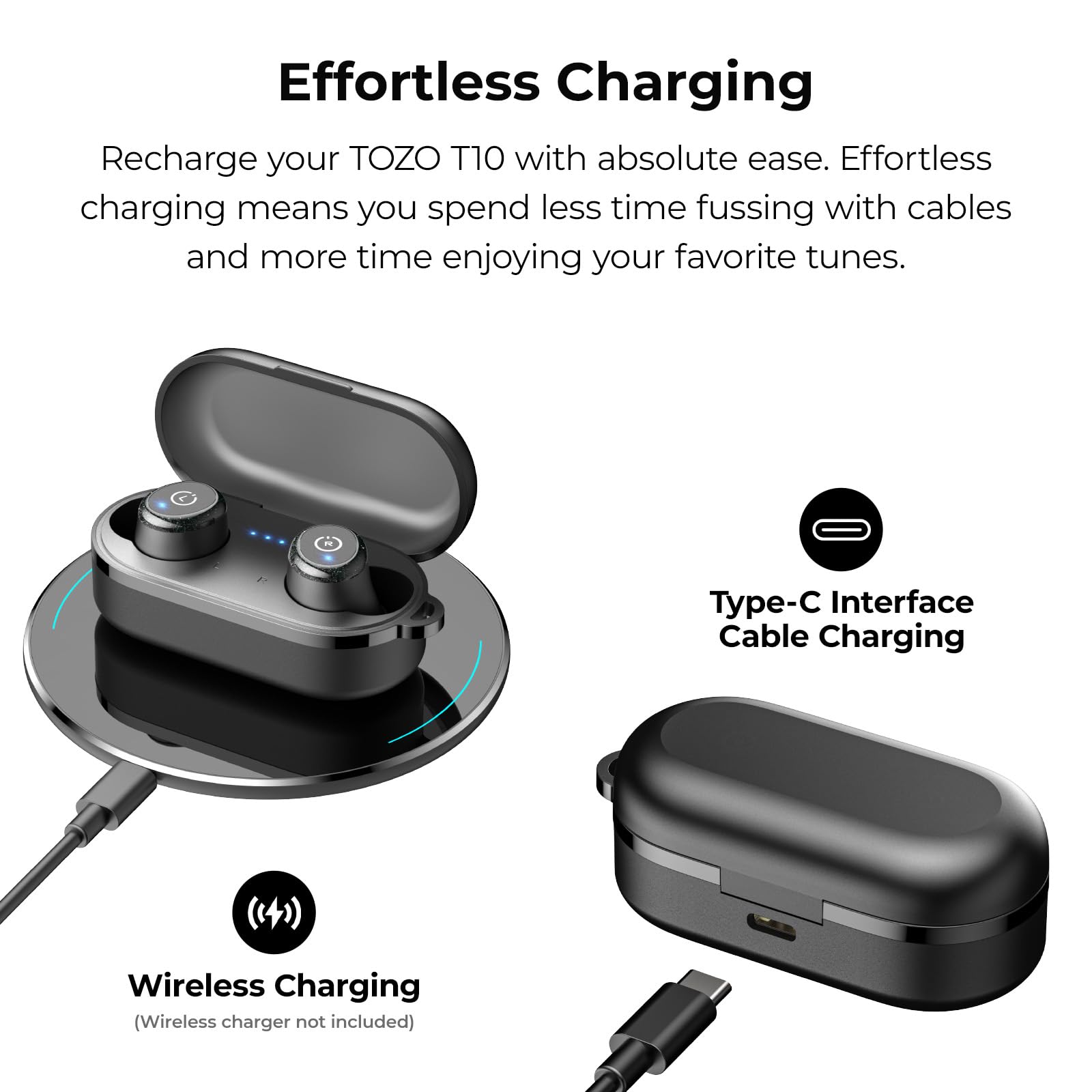Foto 7 | Auriculares Inalámbricos Tozo T10 Bluetooth 5.3 55h Playtime Blue - Venta Internacional