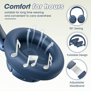Foto 2 | Auriculares Inalámbricos Beribes Mejorados Hybrid Anc 65h Playtime Azules - Venta Internacional