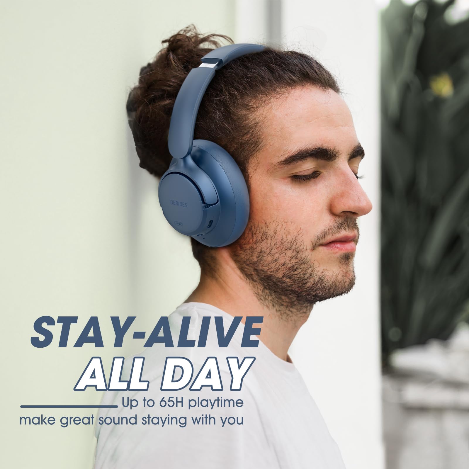 Foto 5 | Auriculares Inalámbricos Beribes Mejorados Hybrid Anc 65h Playtime Azules - Venta Internacional