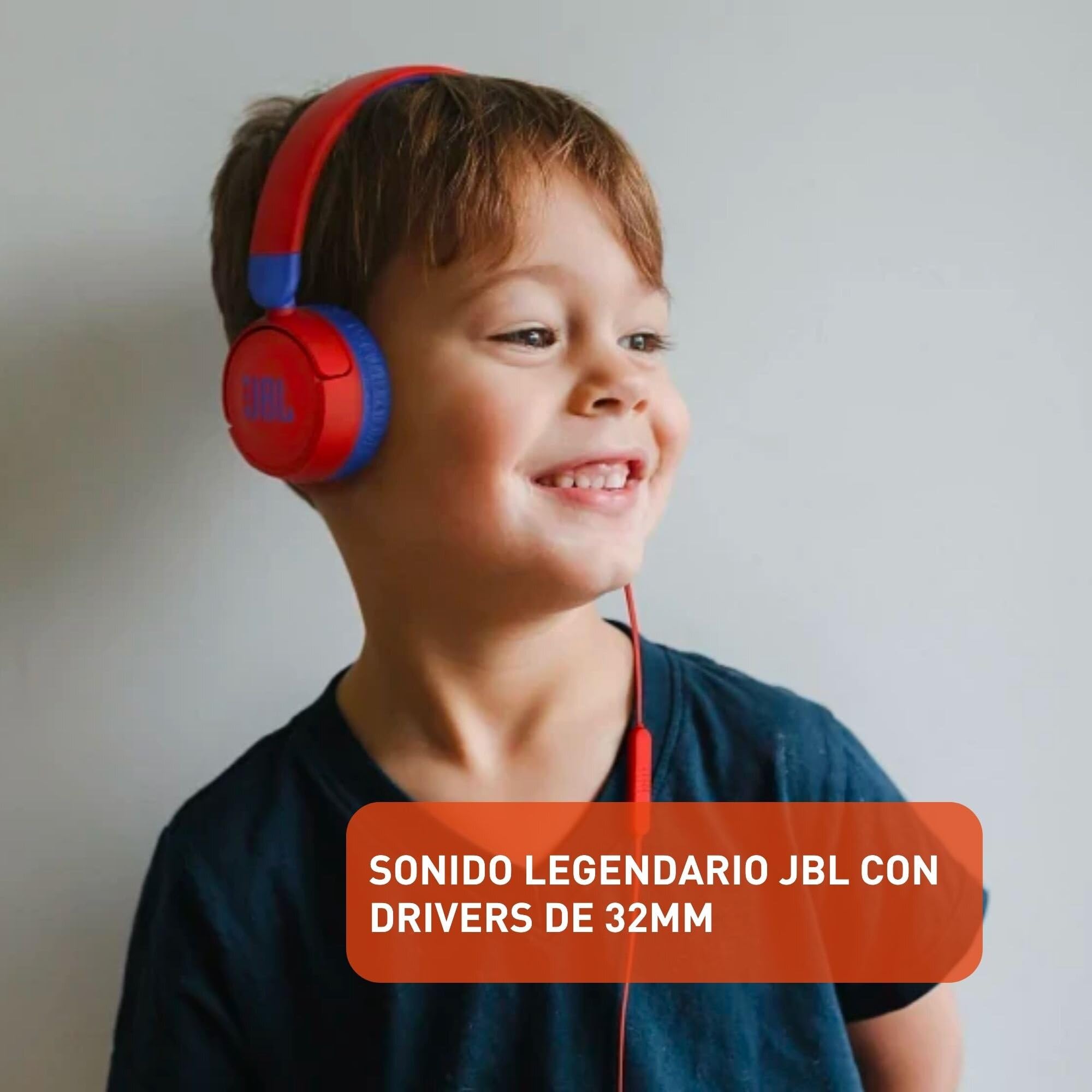 Foto 8 pulgar | Auriculares Supraaurales Jbl Jr 310 Kids Safe Sound con Micrófono Rojo y Azul - Venta Internacional