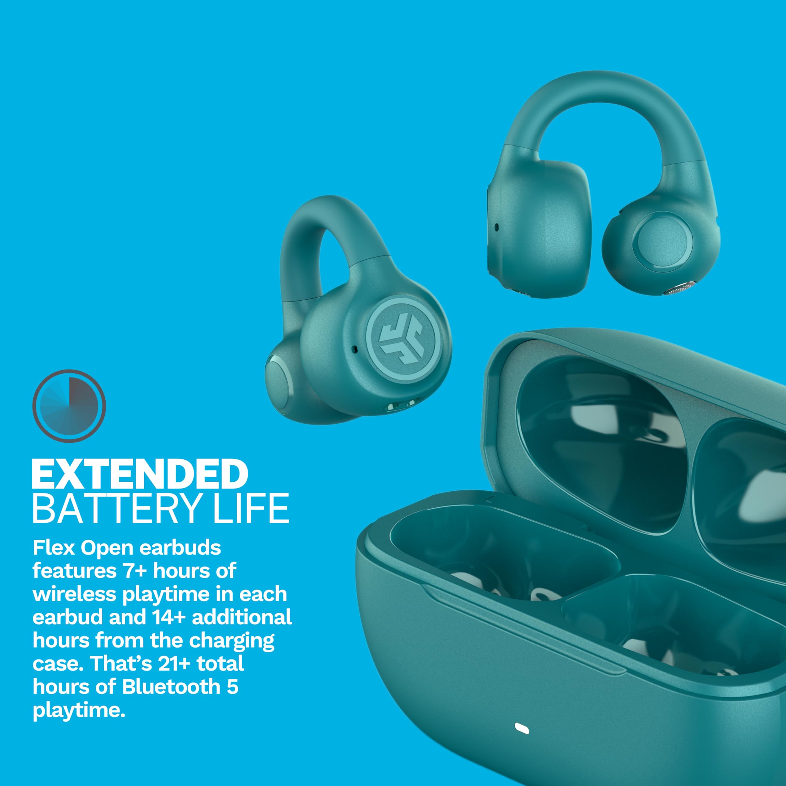 Foto 5 pulgar | Auriculares Jlab Flex Open Wireless Verde Azulado - Venta Internacional
