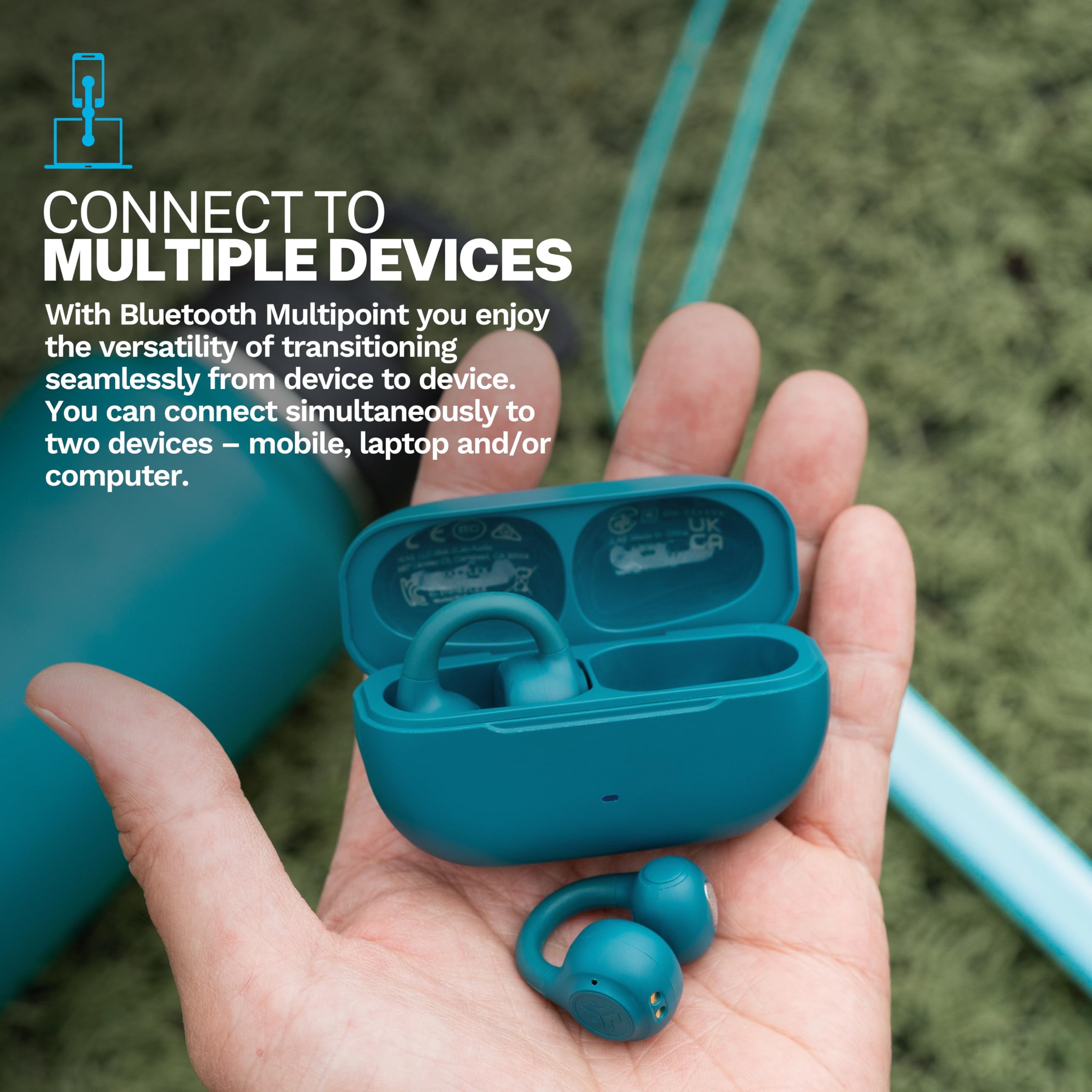 Foto 6 pulgar | Auriculares Jlab Flex Open Wireless Verde Azulado - Venta Internacional