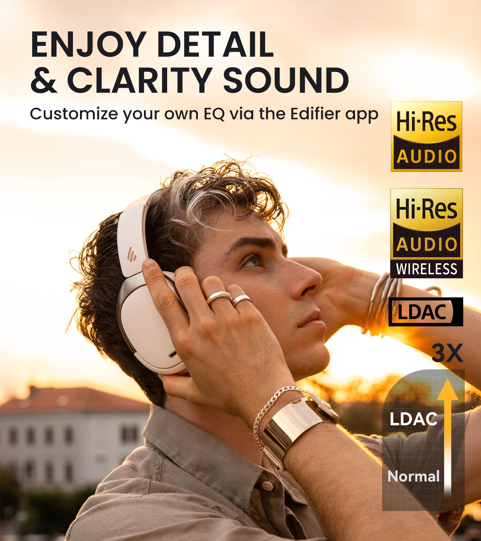 Foto 2 | Auriculares Edifier Wh950nb con Bluetooth 5.3 Inalámbricos Blancos - Venta Internacional